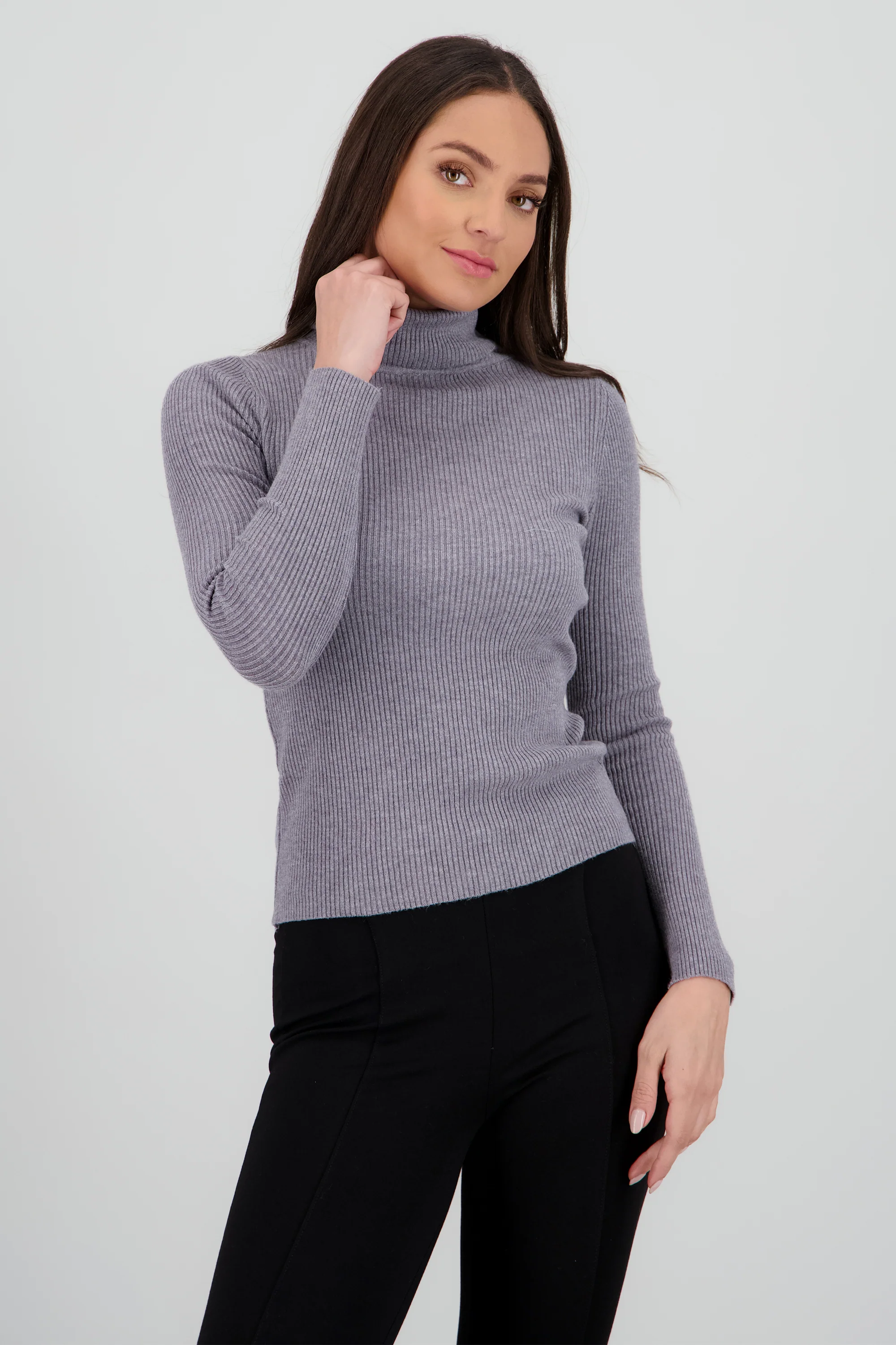 Top cuello alto manga larga
