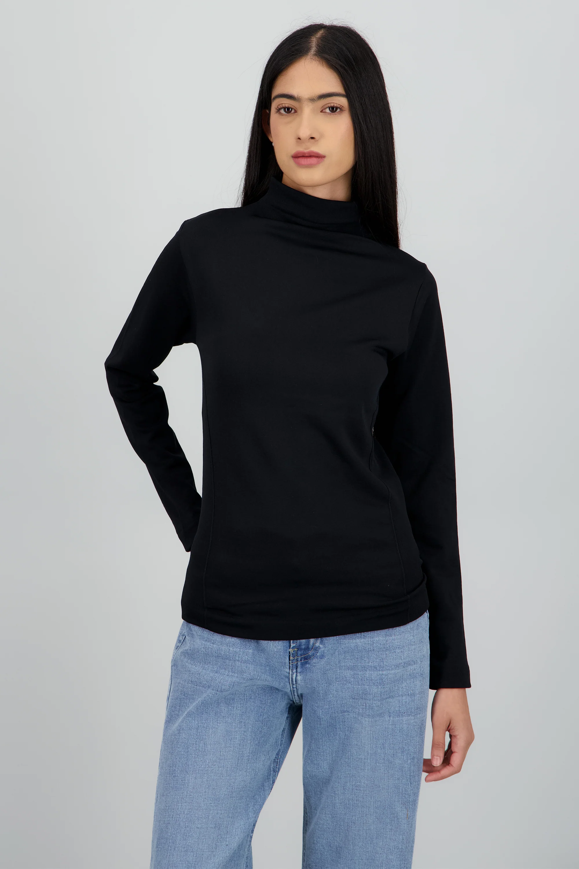 Top cuello alto manga larga liso - Image 2