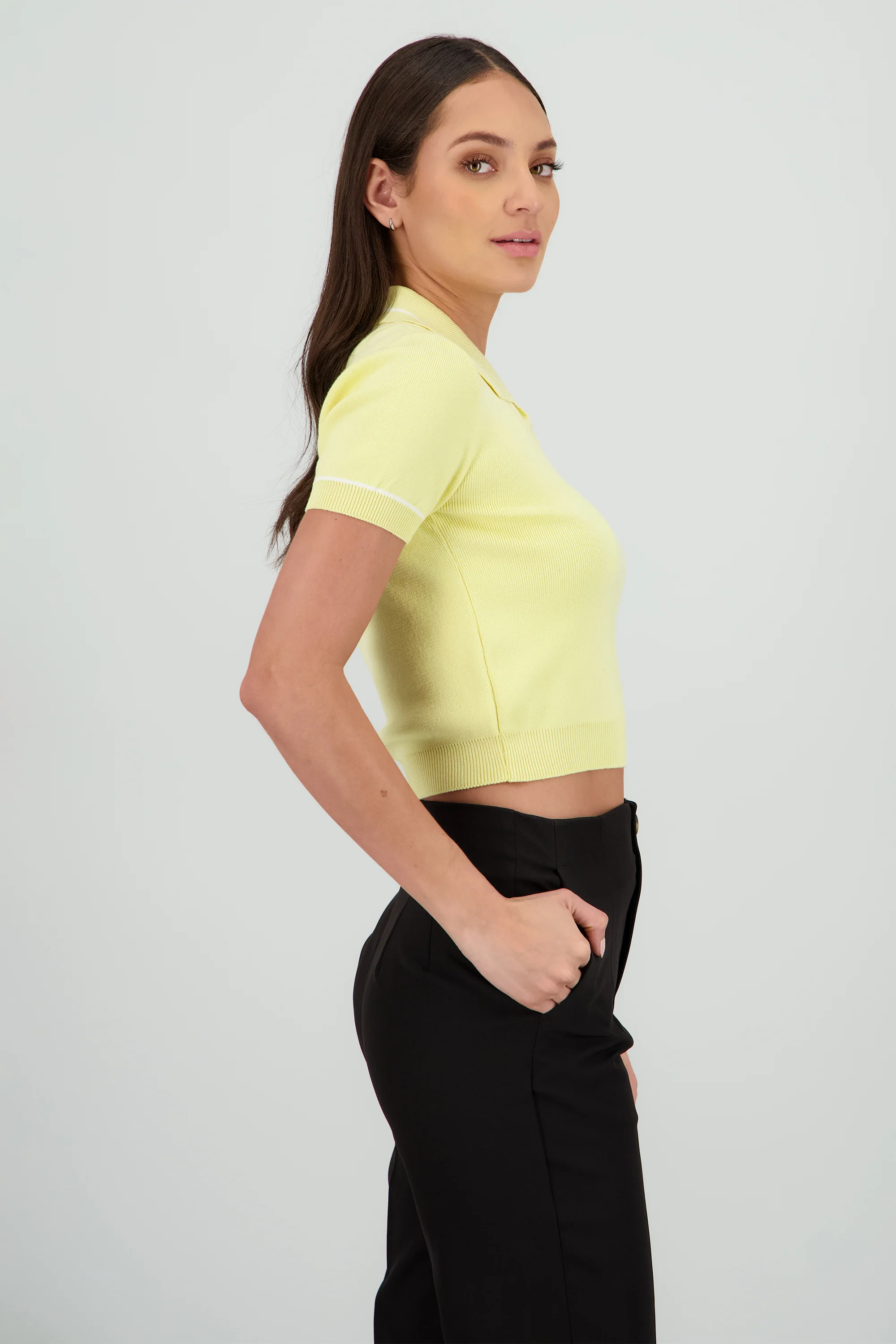 Top cuello camisero contraste - Image 3