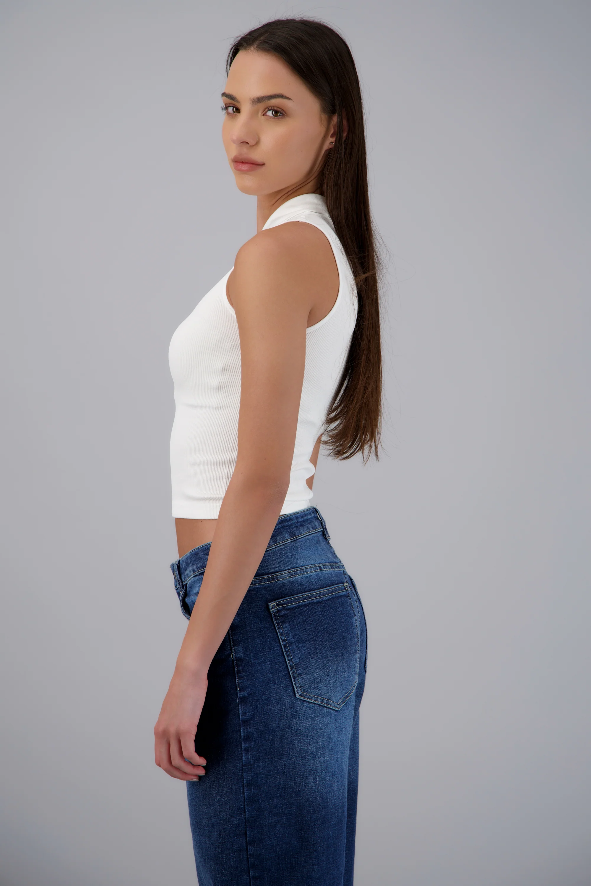top cuello polo detalle perla - Image 2