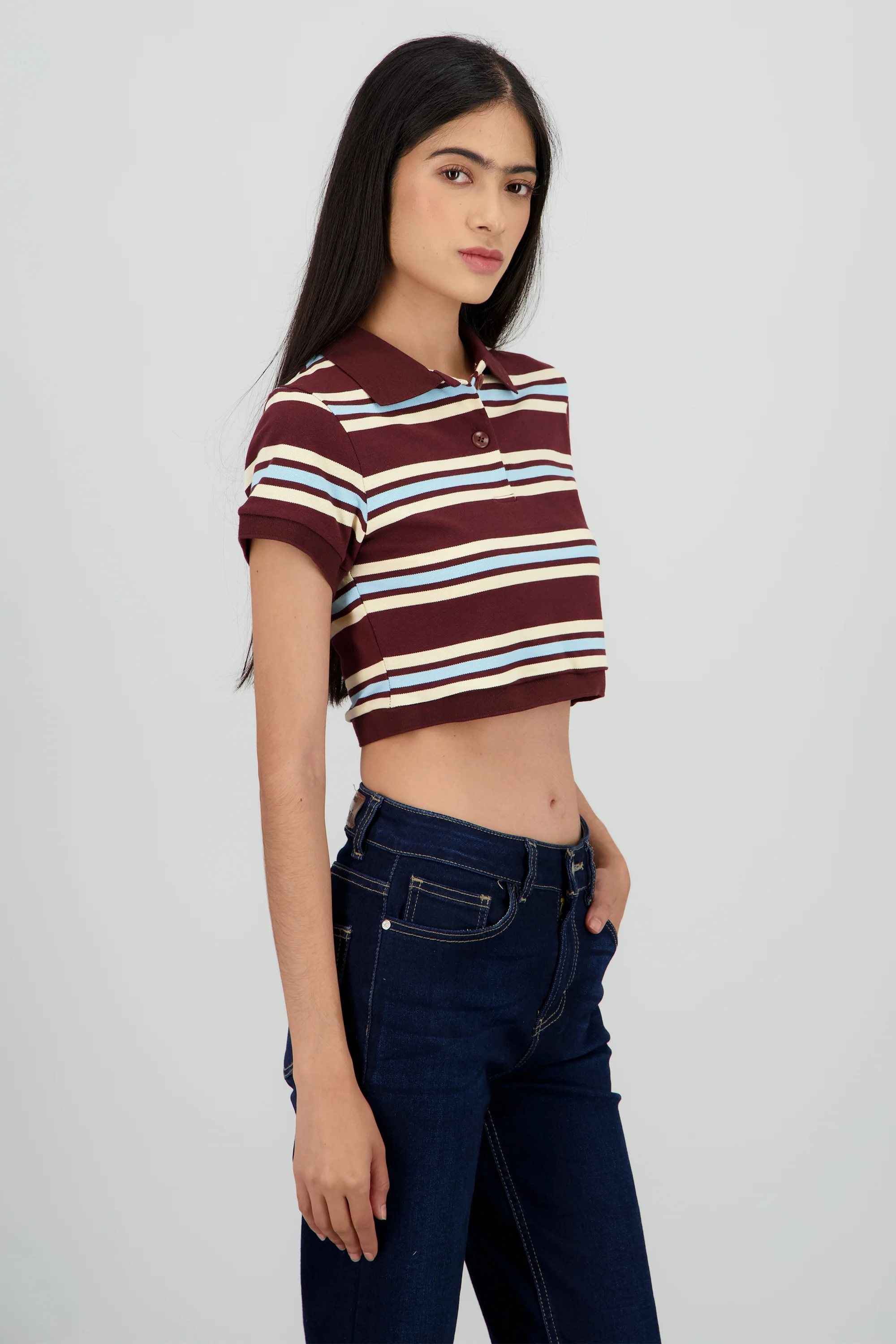 Top cuello polo rayas - Image 3