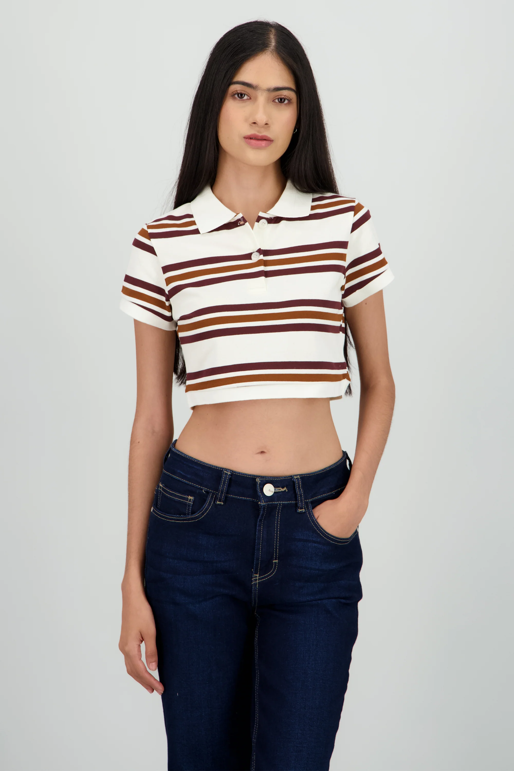 Top cuello polo rayas - Image 2