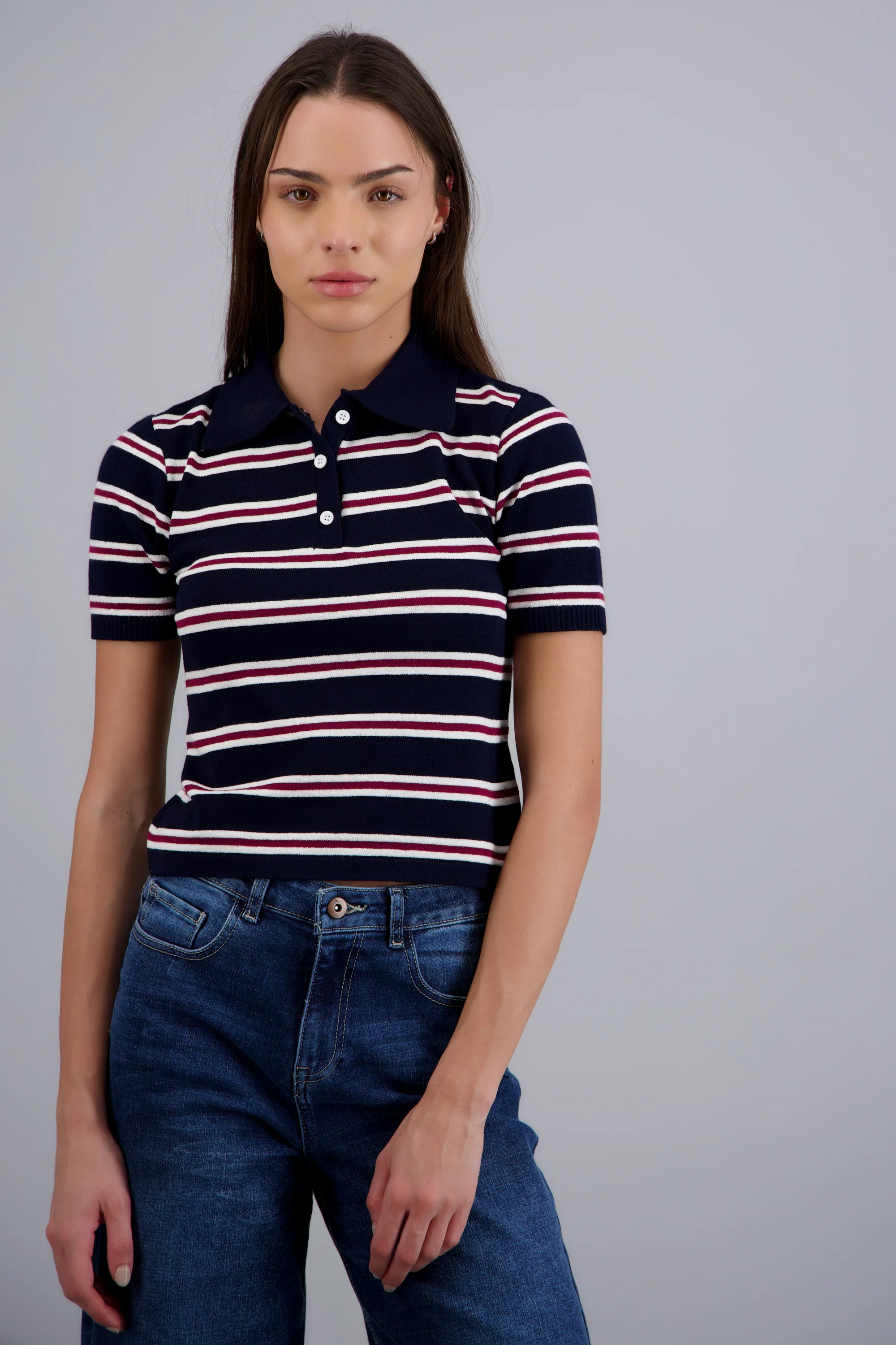 top cuello polo rayas - Image 2