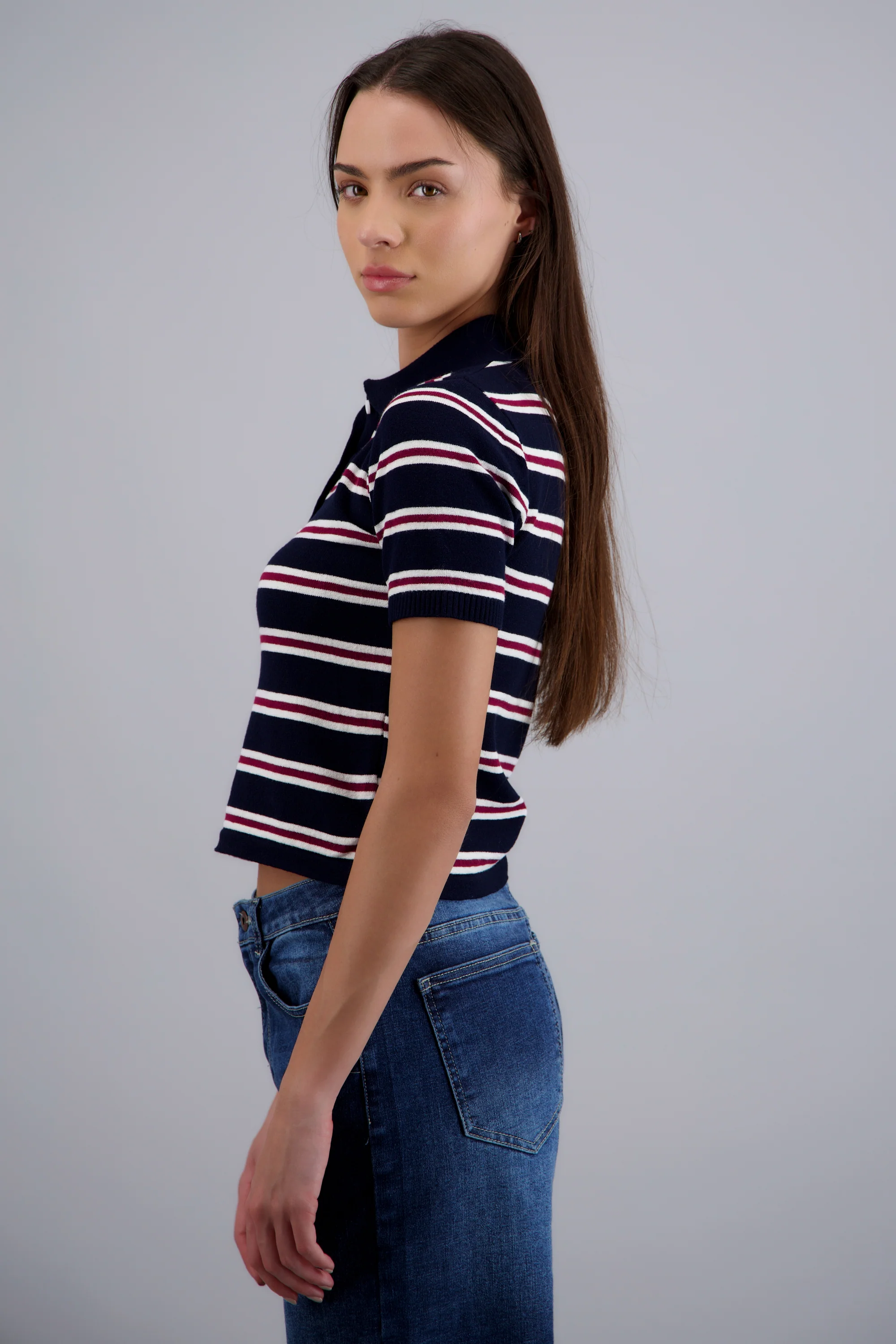 top cuello polo rayas - Image 3