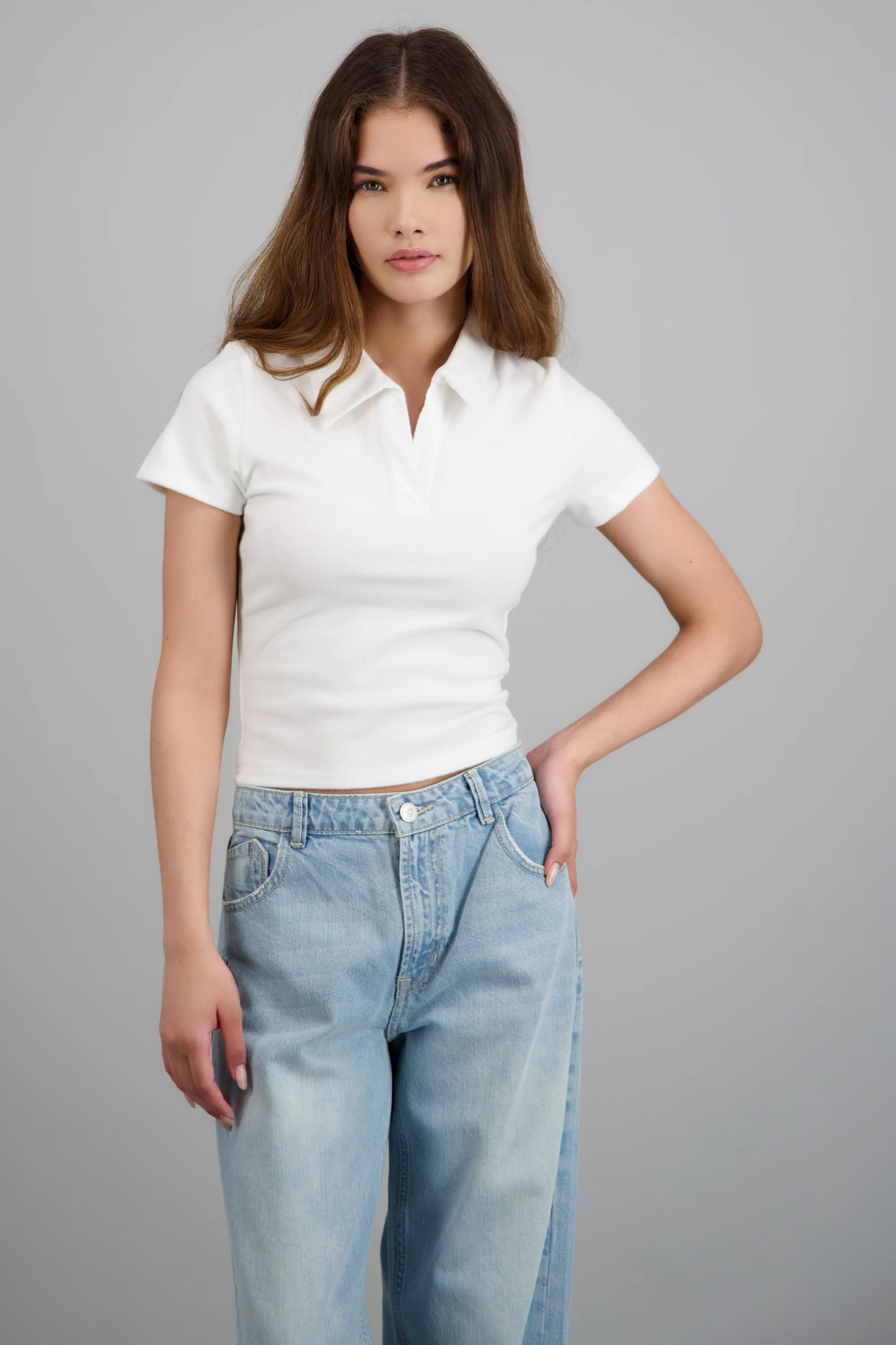 Top cuello polo suave