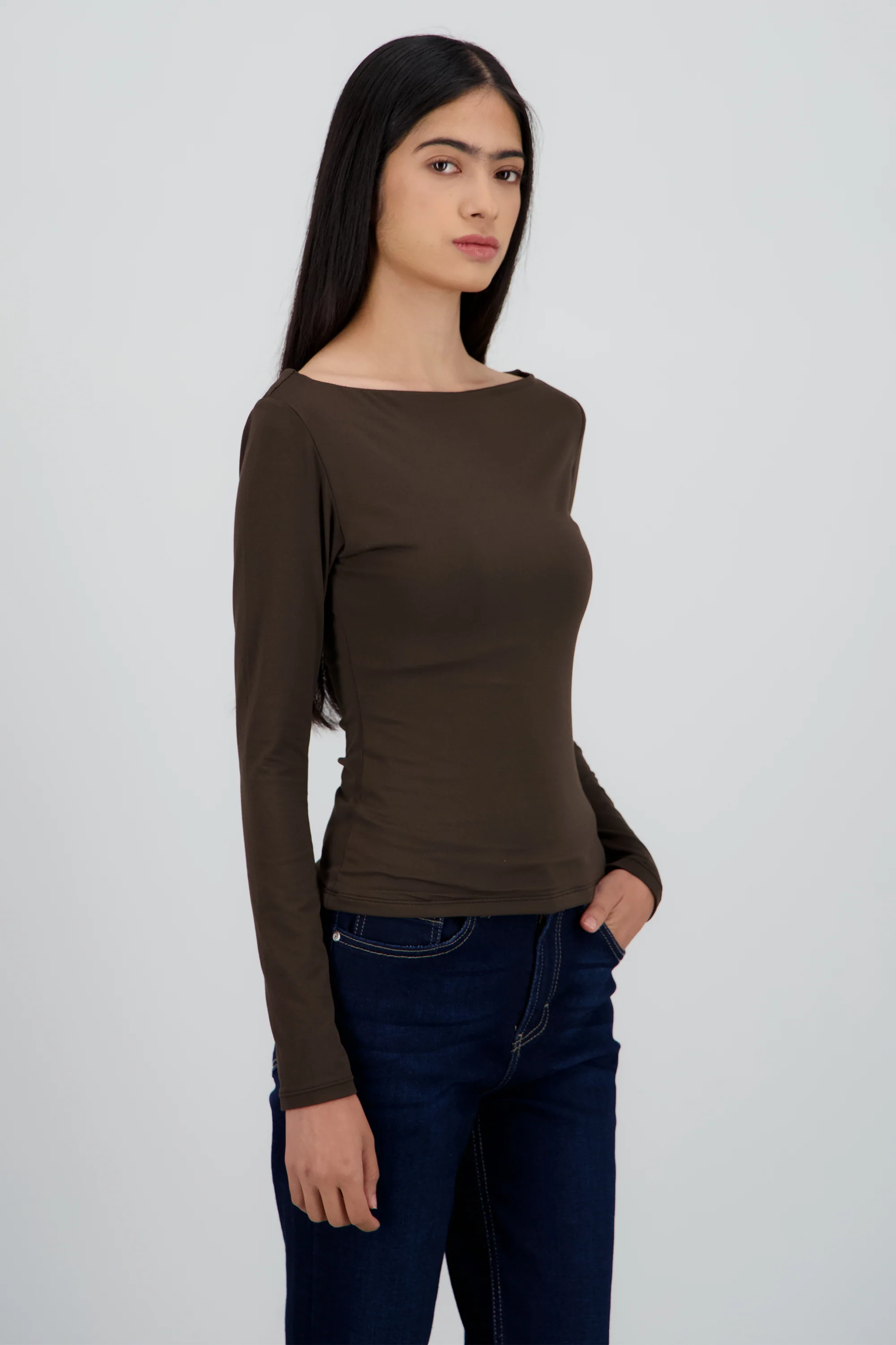 Top cuello recto manga larga - Image 3