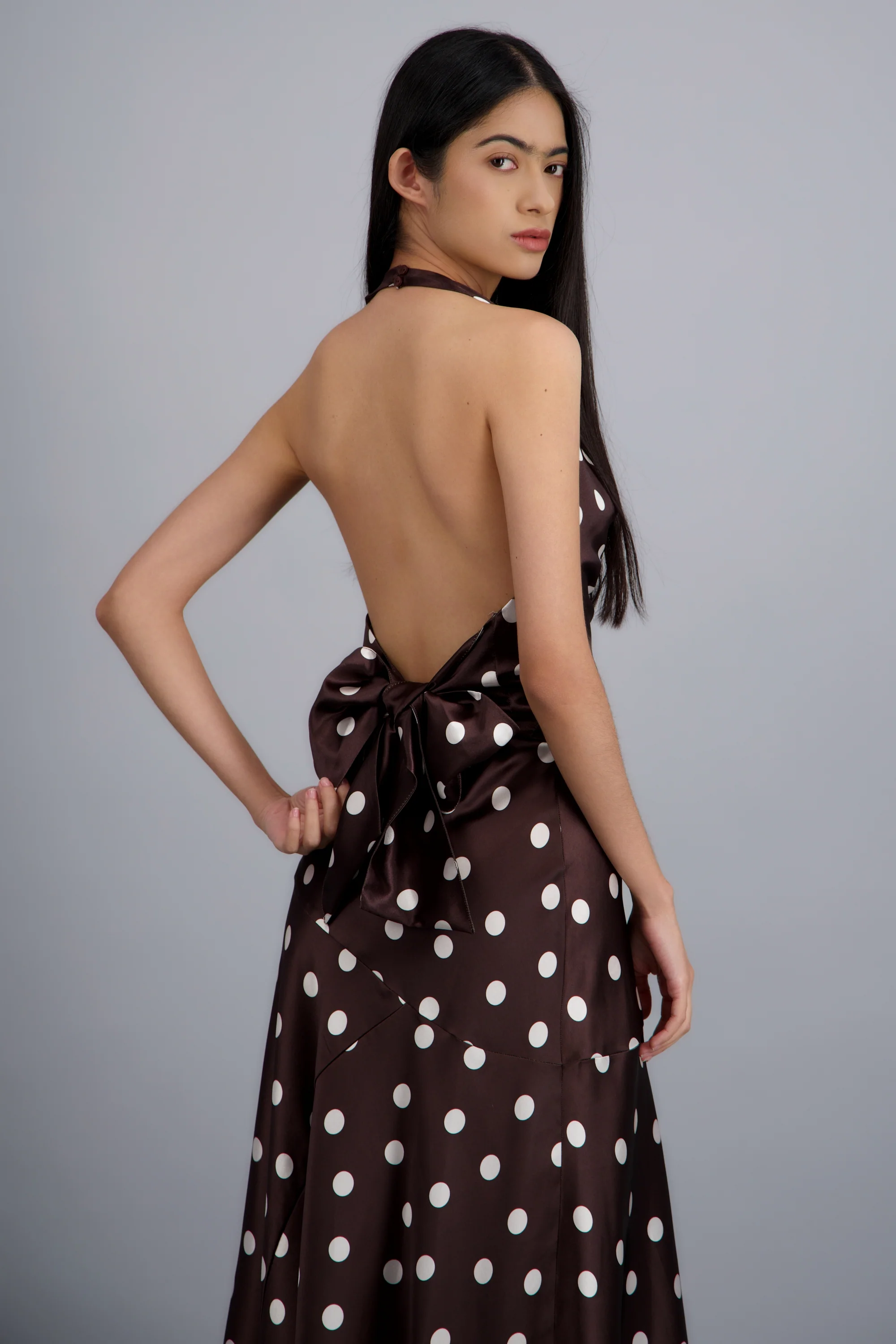 Top de satin halter polka dots - Image 4