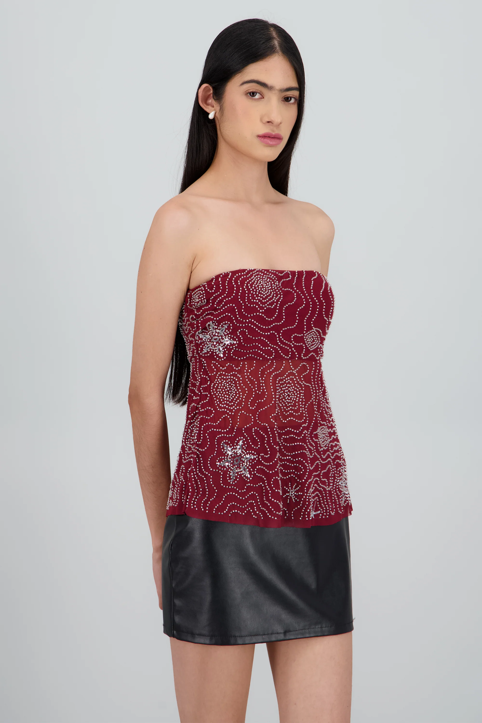 Top detalle brillos con transparencia - Image 3