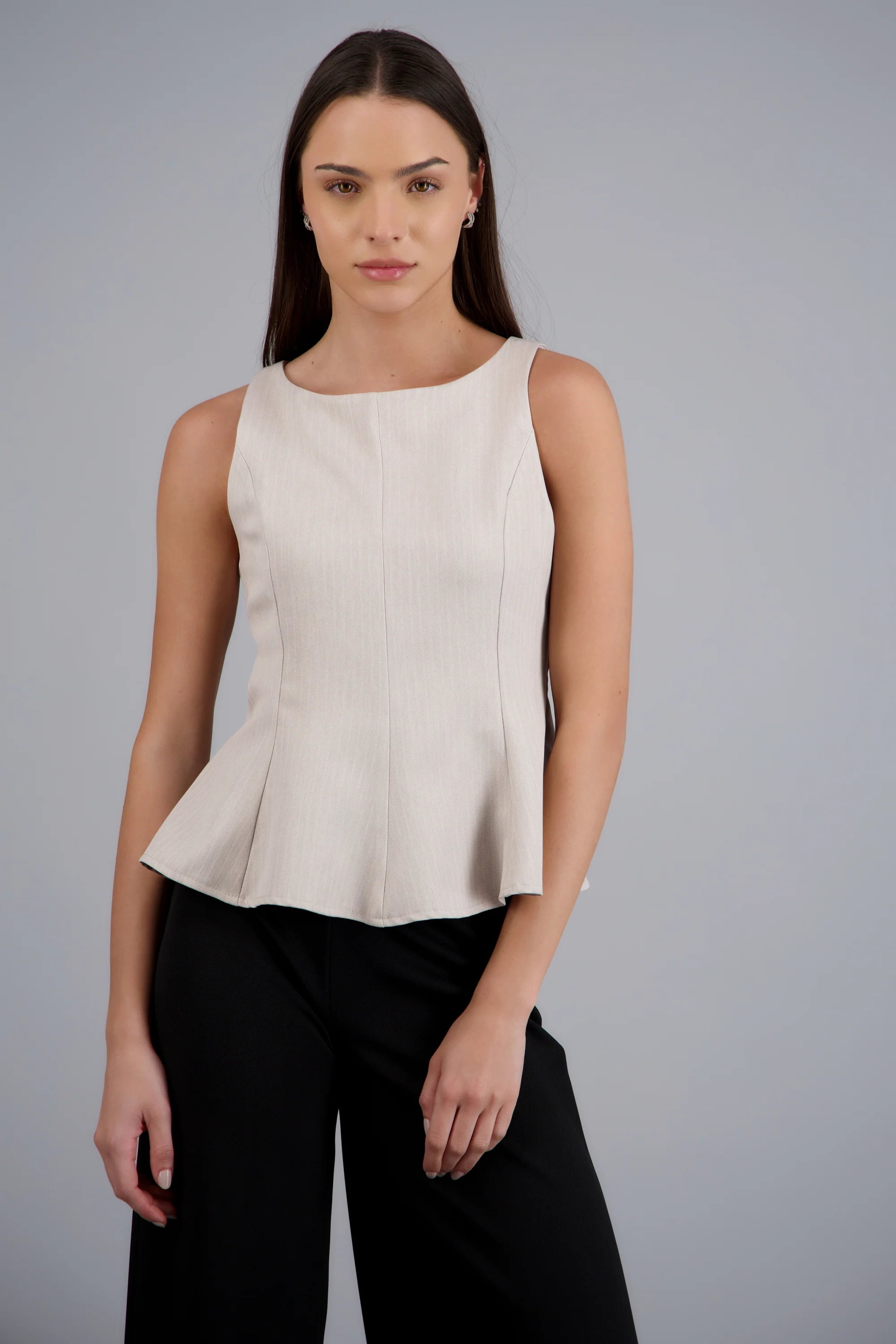 Top escote redondo peplum