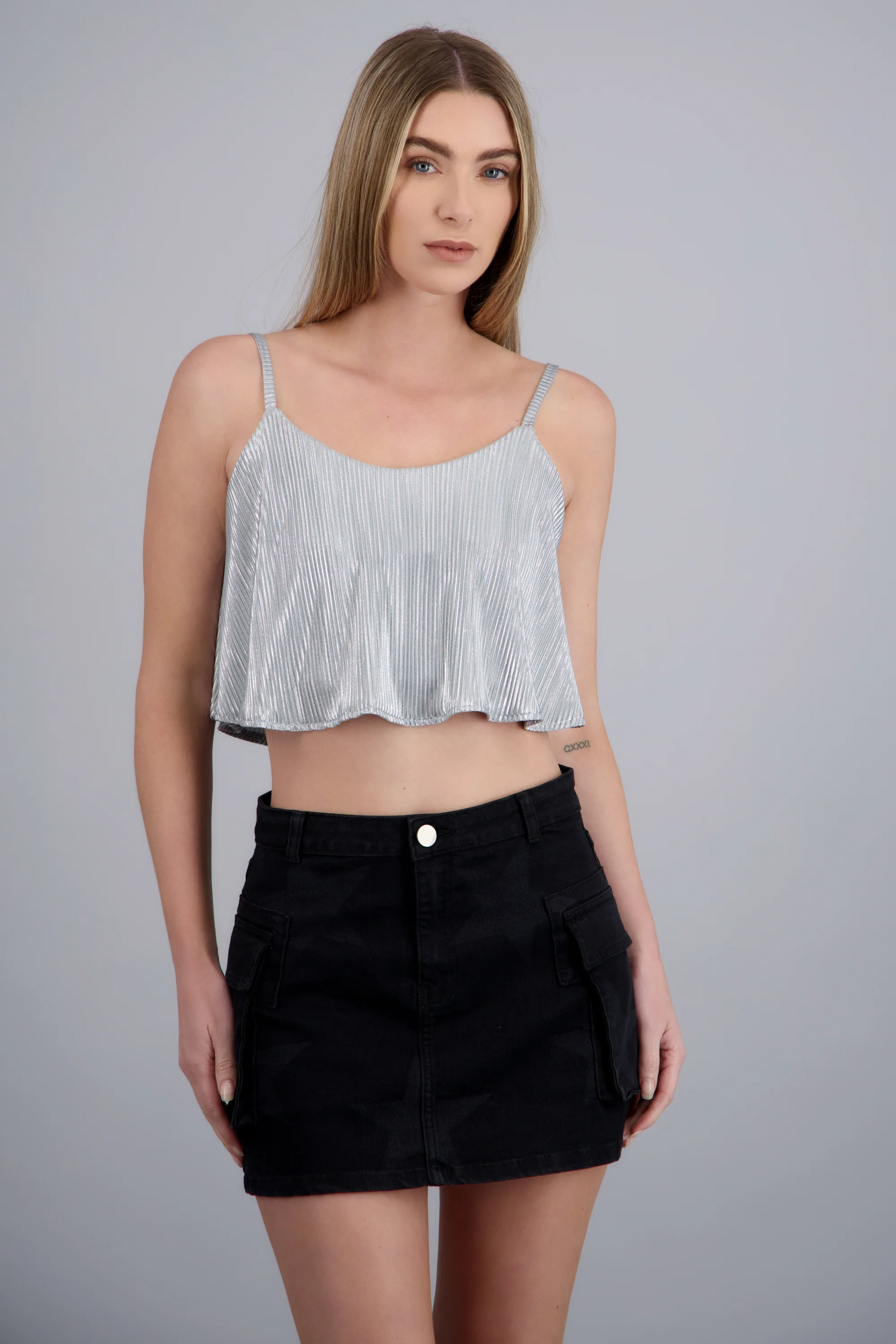 Top foil plisado de tirantes