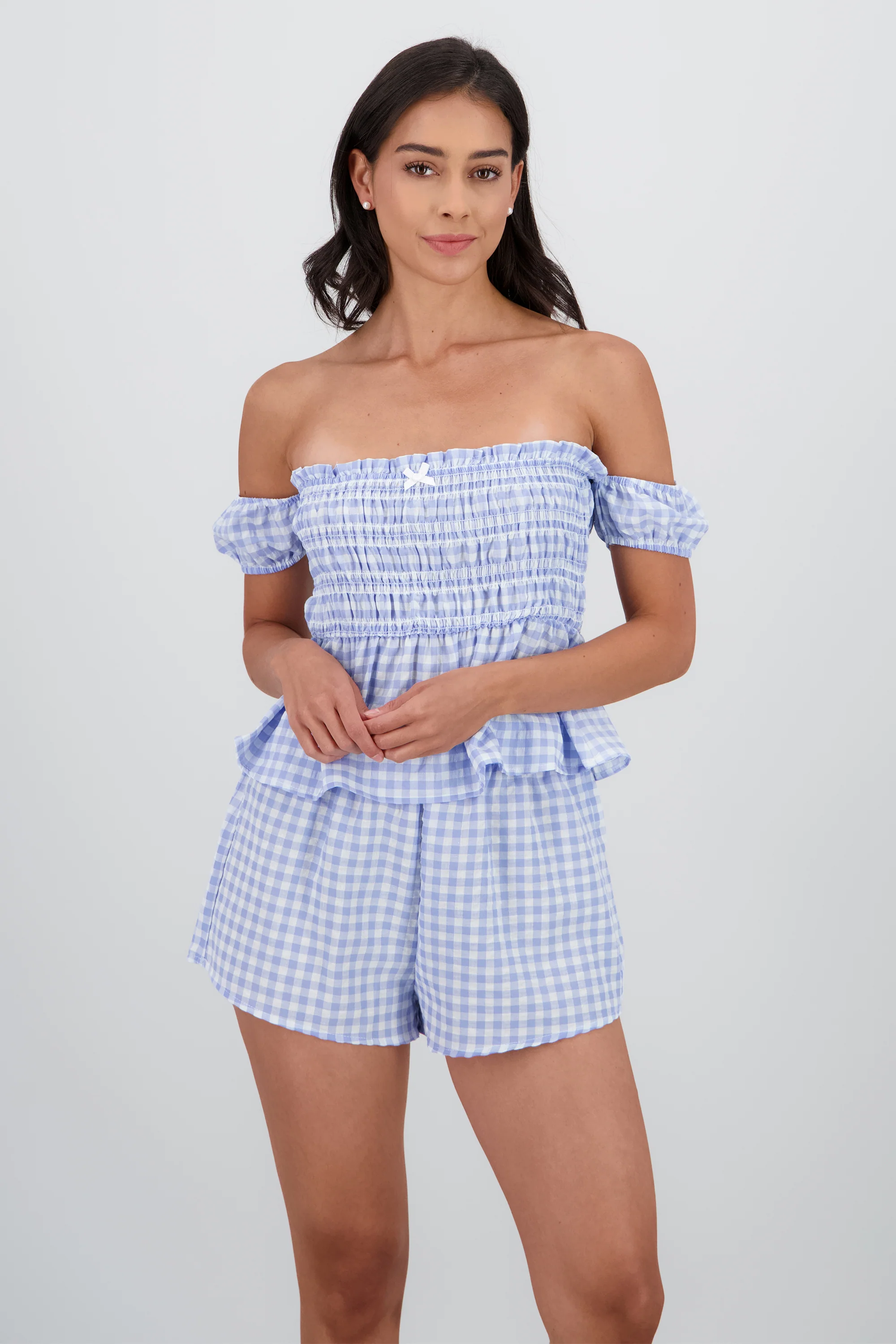 Blusa peplum estampado gingham - Image 2