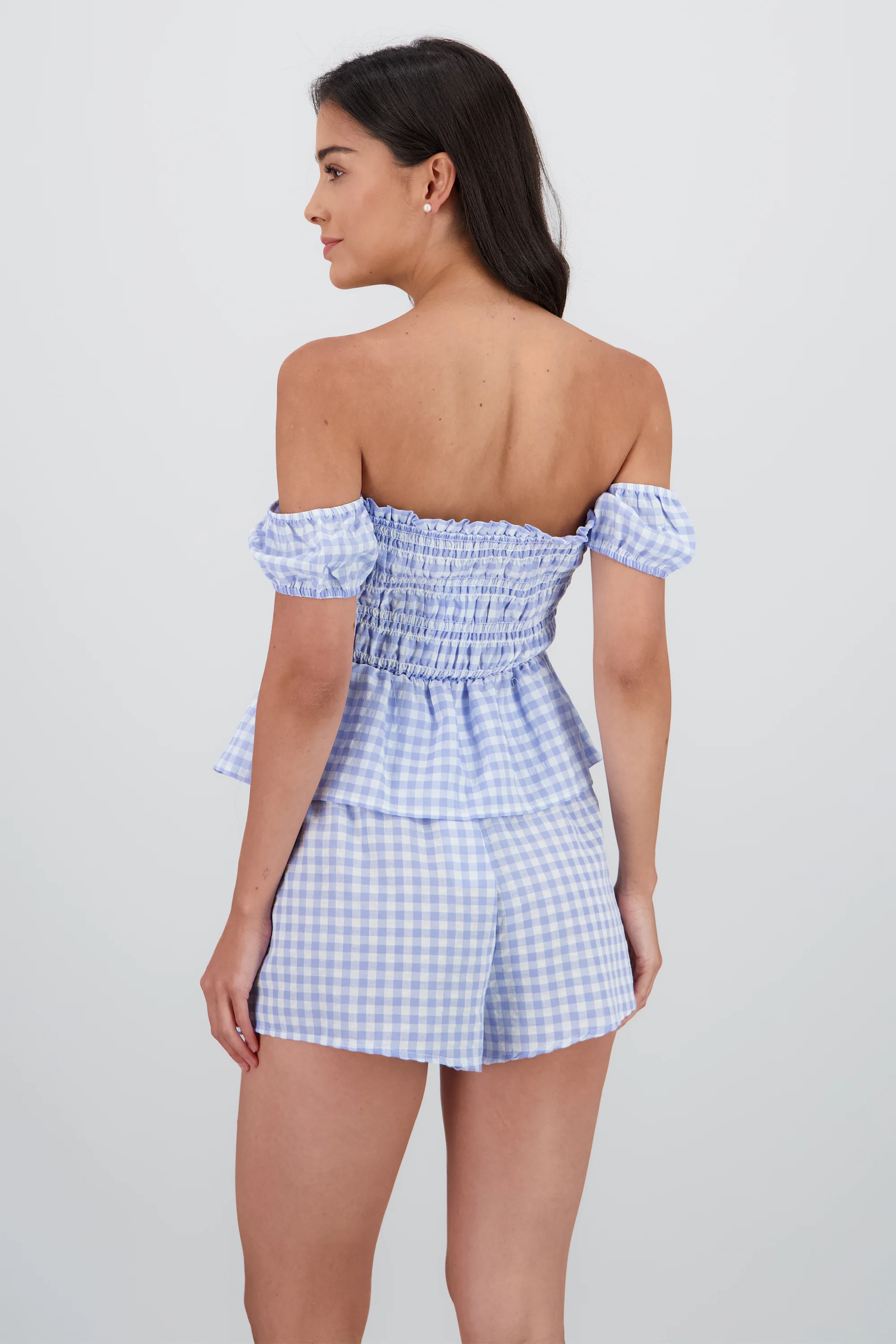 Blusa peplum estampado gingham - Image 4