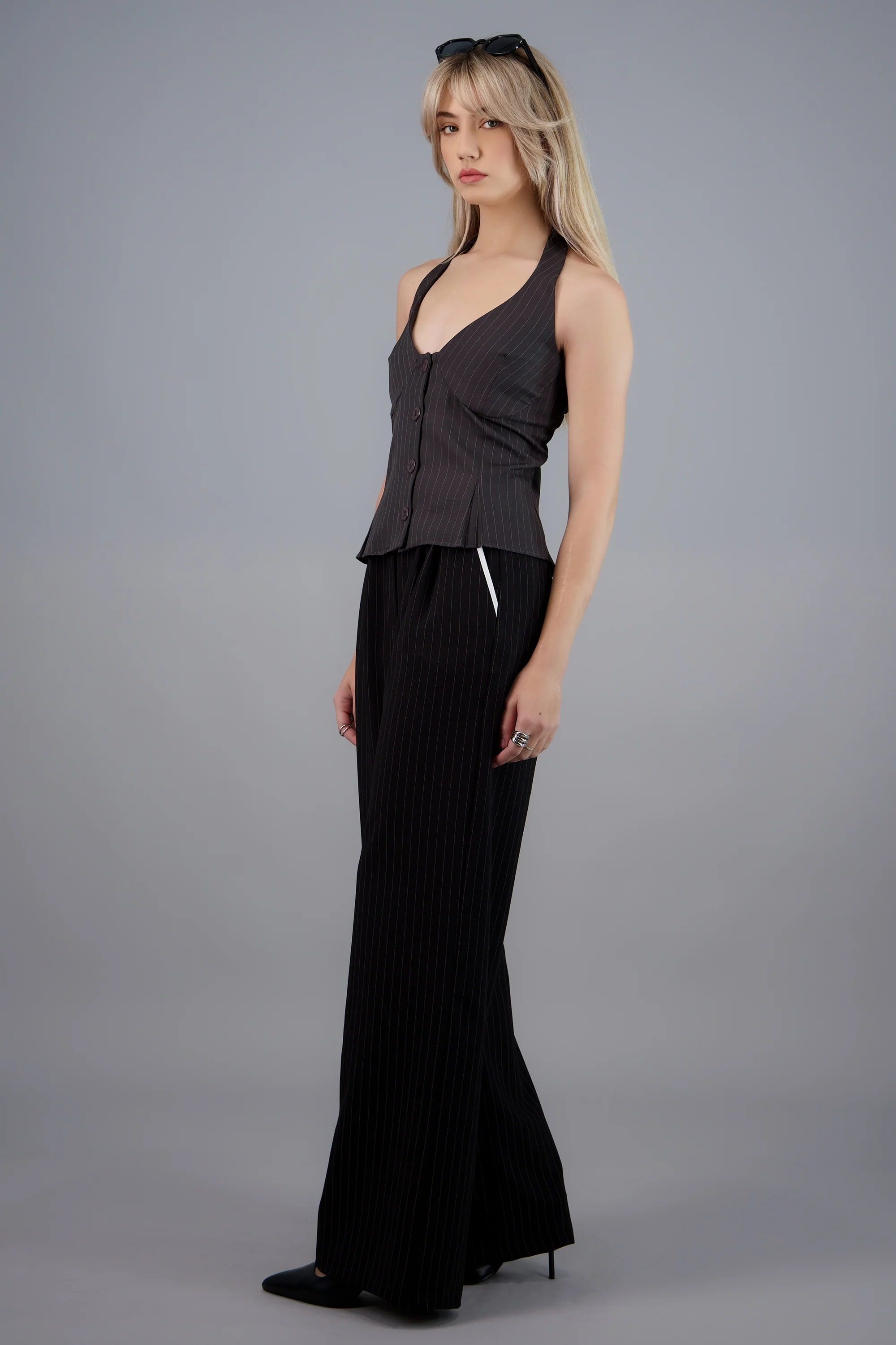 Top halter amarre estampado rayas - Image 3
