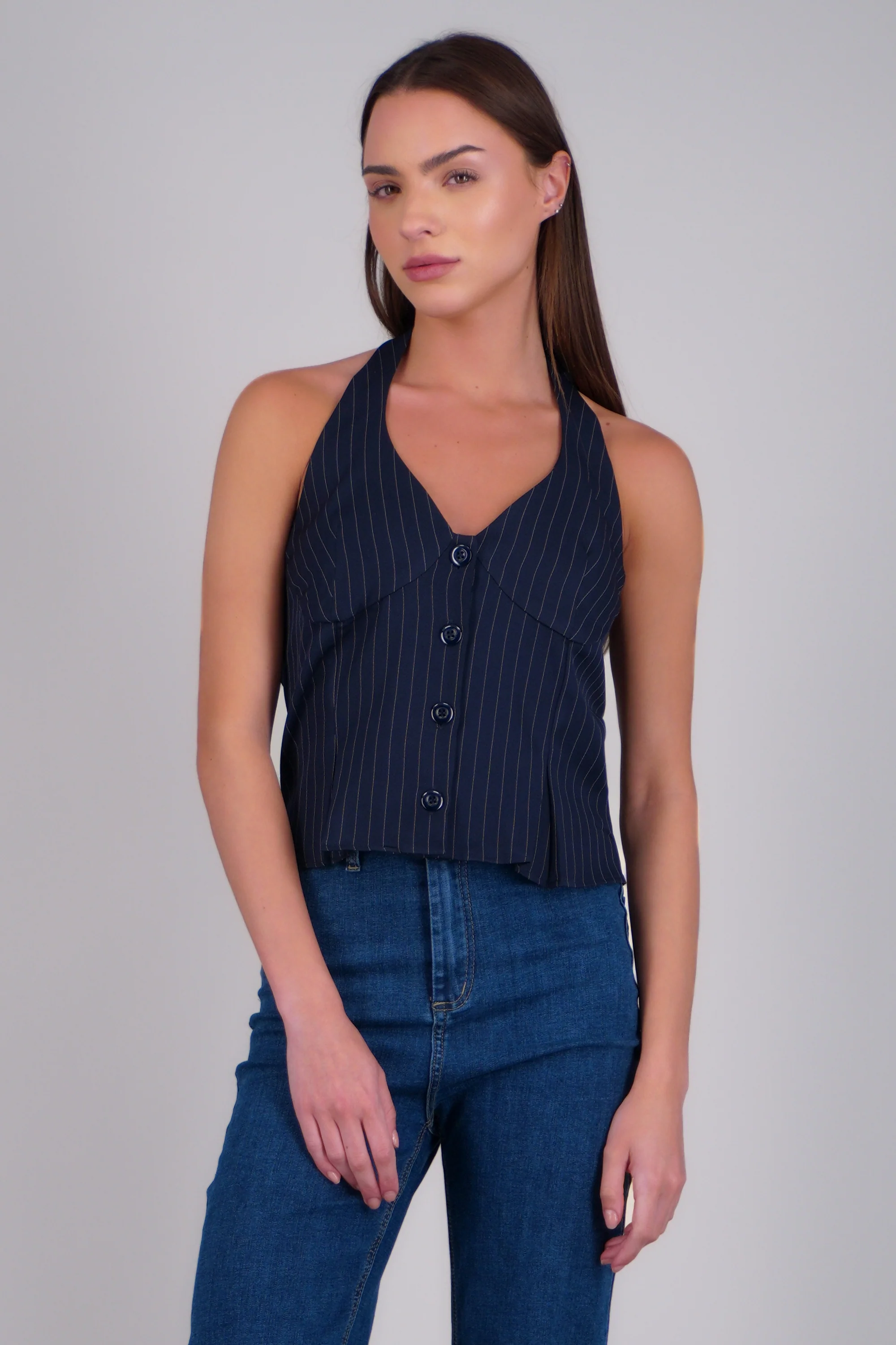 Top halter amarre estampado rayas - Image 2