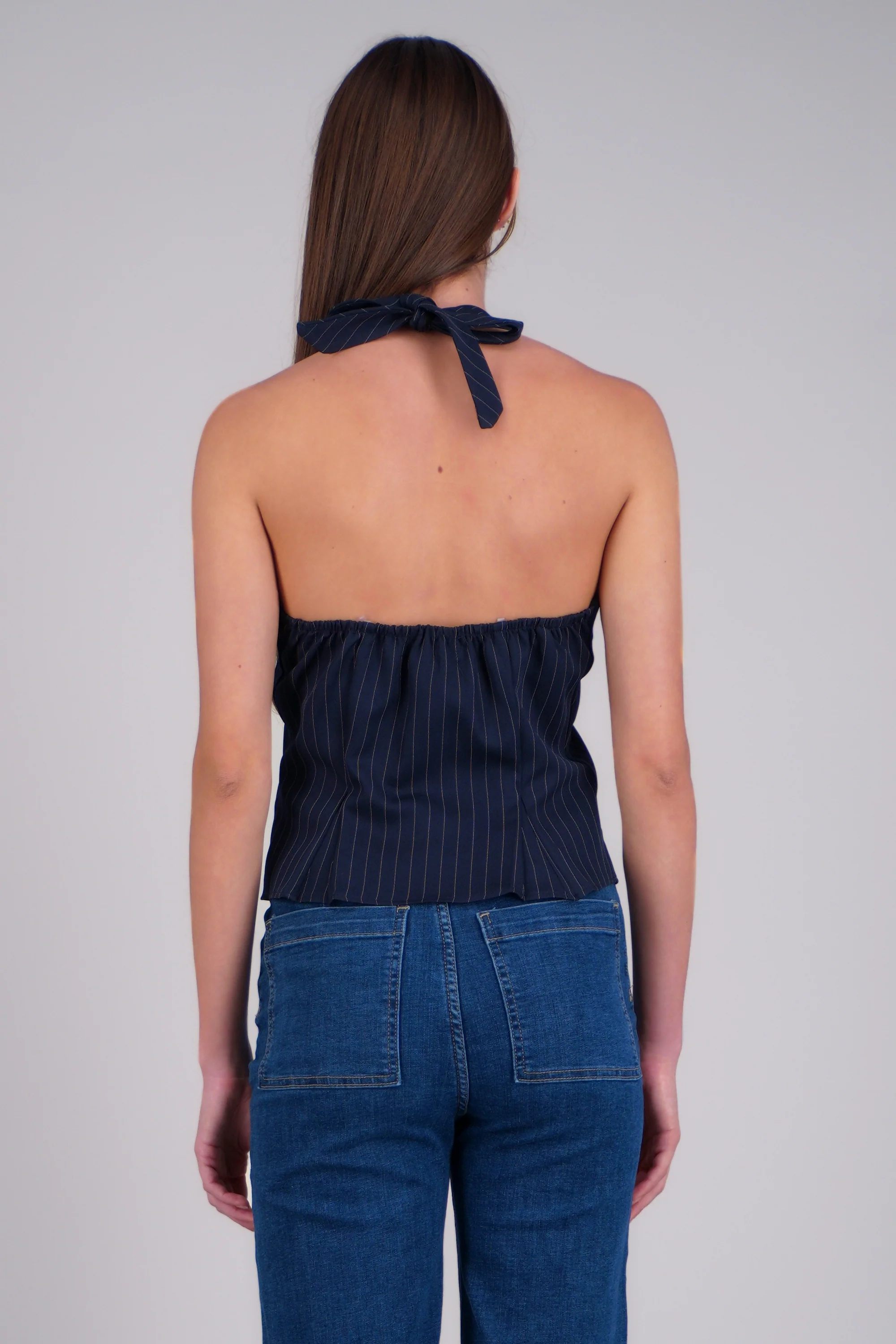 Top halter amarre estampado rayas - Image 4