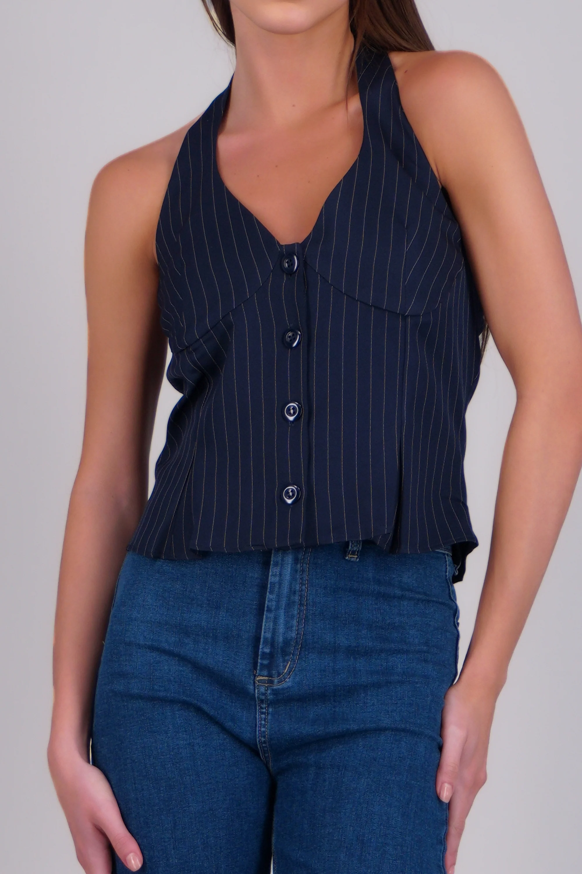 Top halter amarre estampado rayas - Image 5
