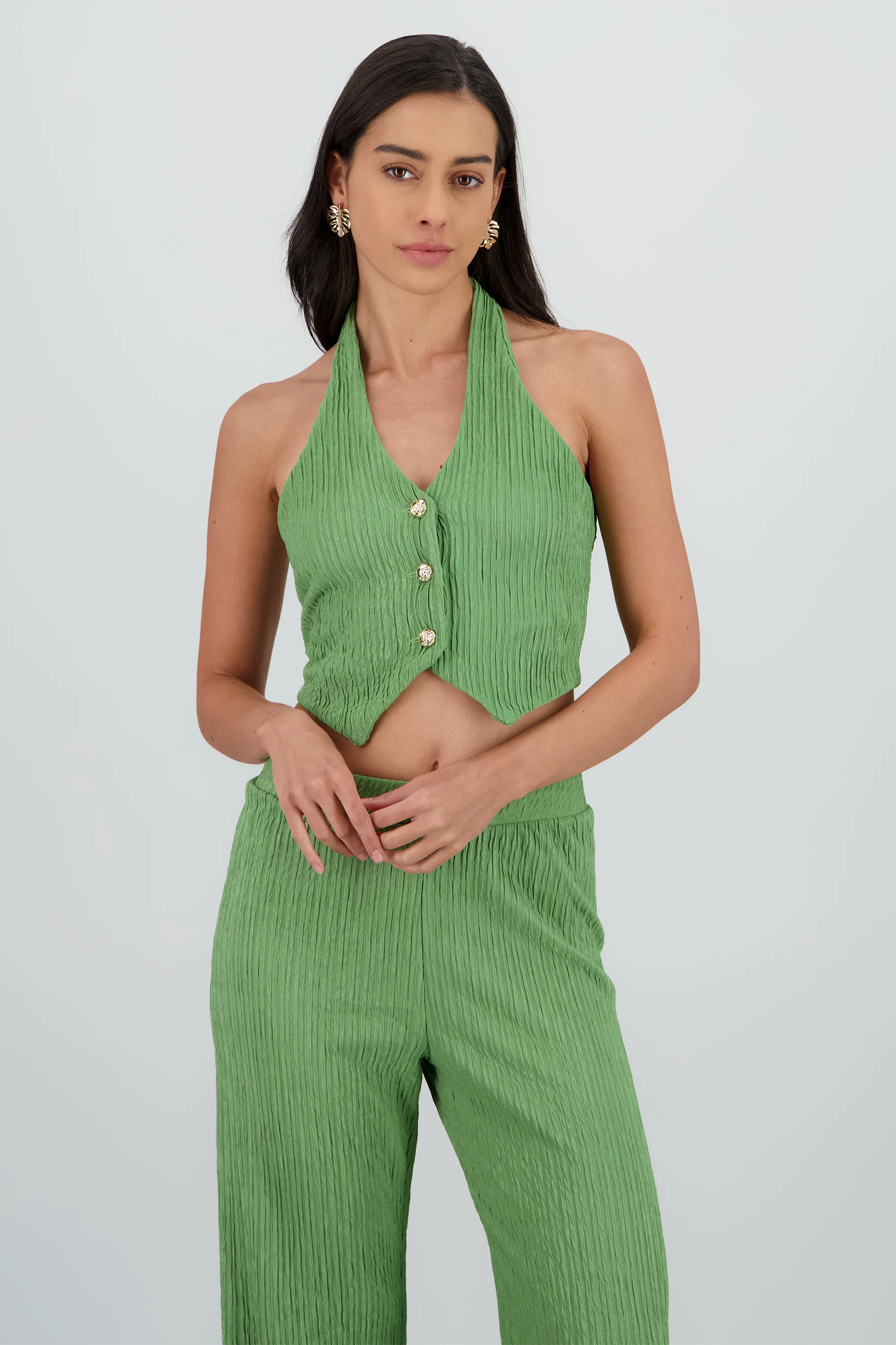 Top halter botones textura - Image 2