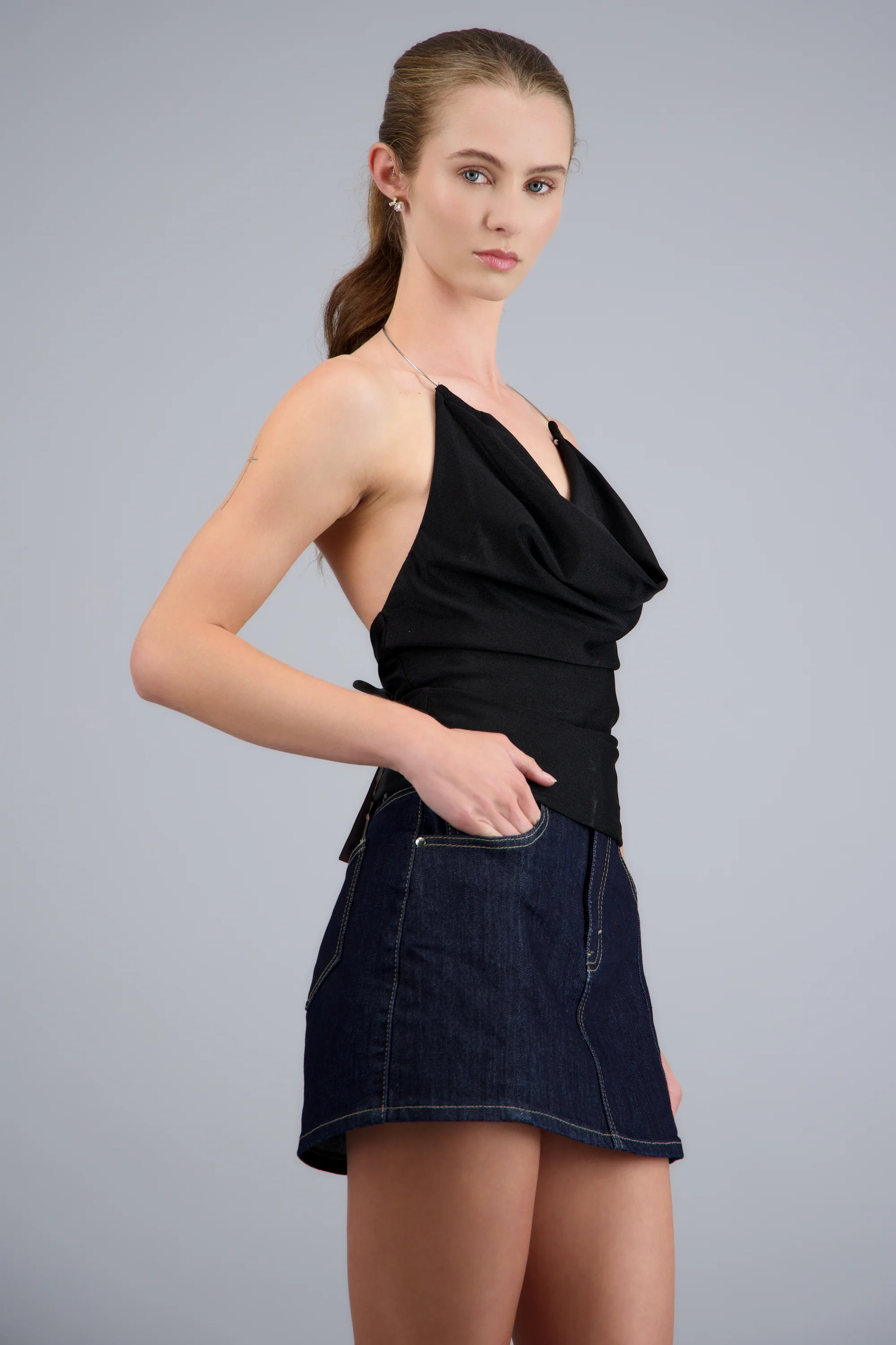 Top halter choker cuello cascada - Image 8