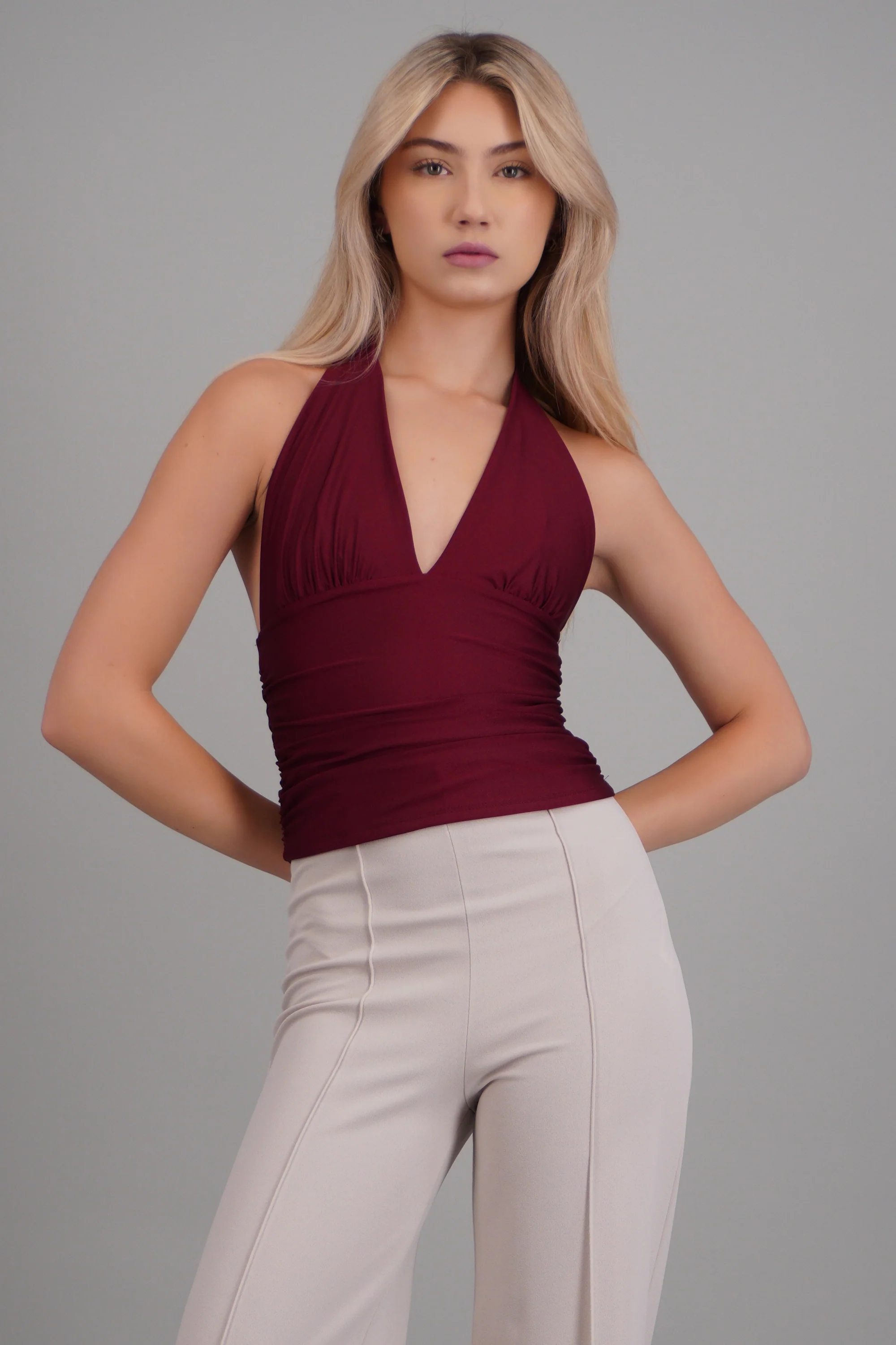 Top halter detalle pliegues - Image 2