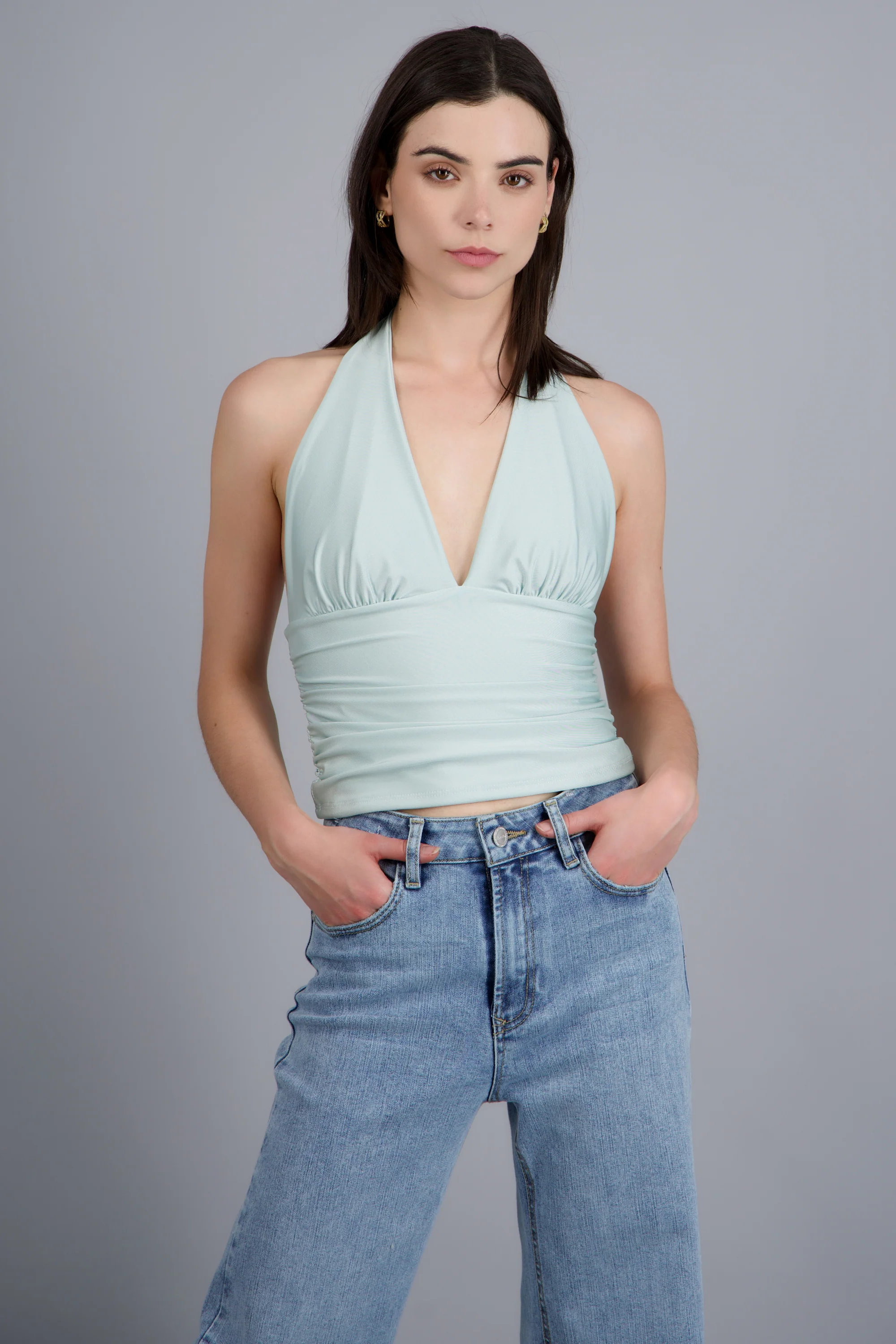 Top halter detalle pliegues