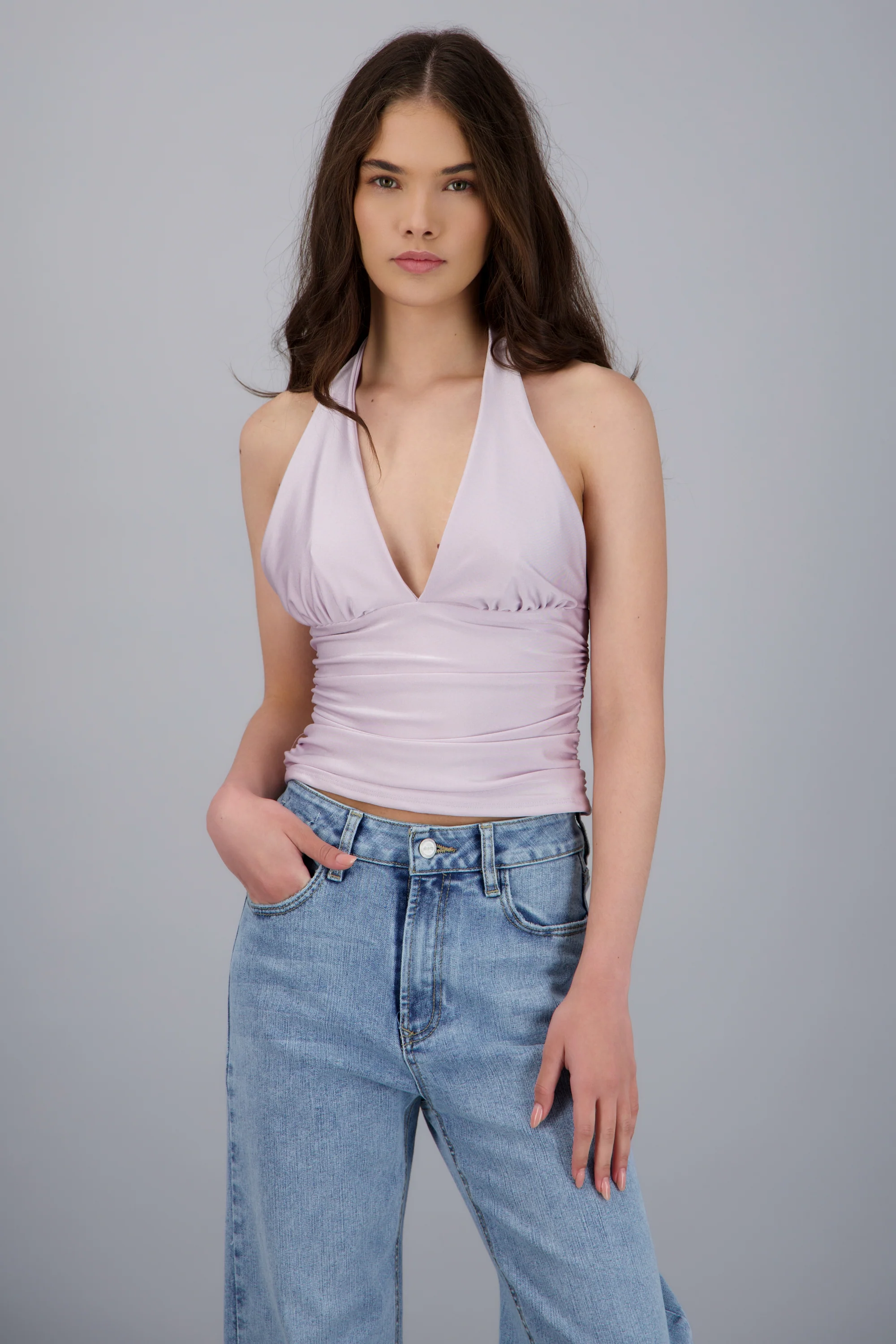 Top halter detalle pliegues
