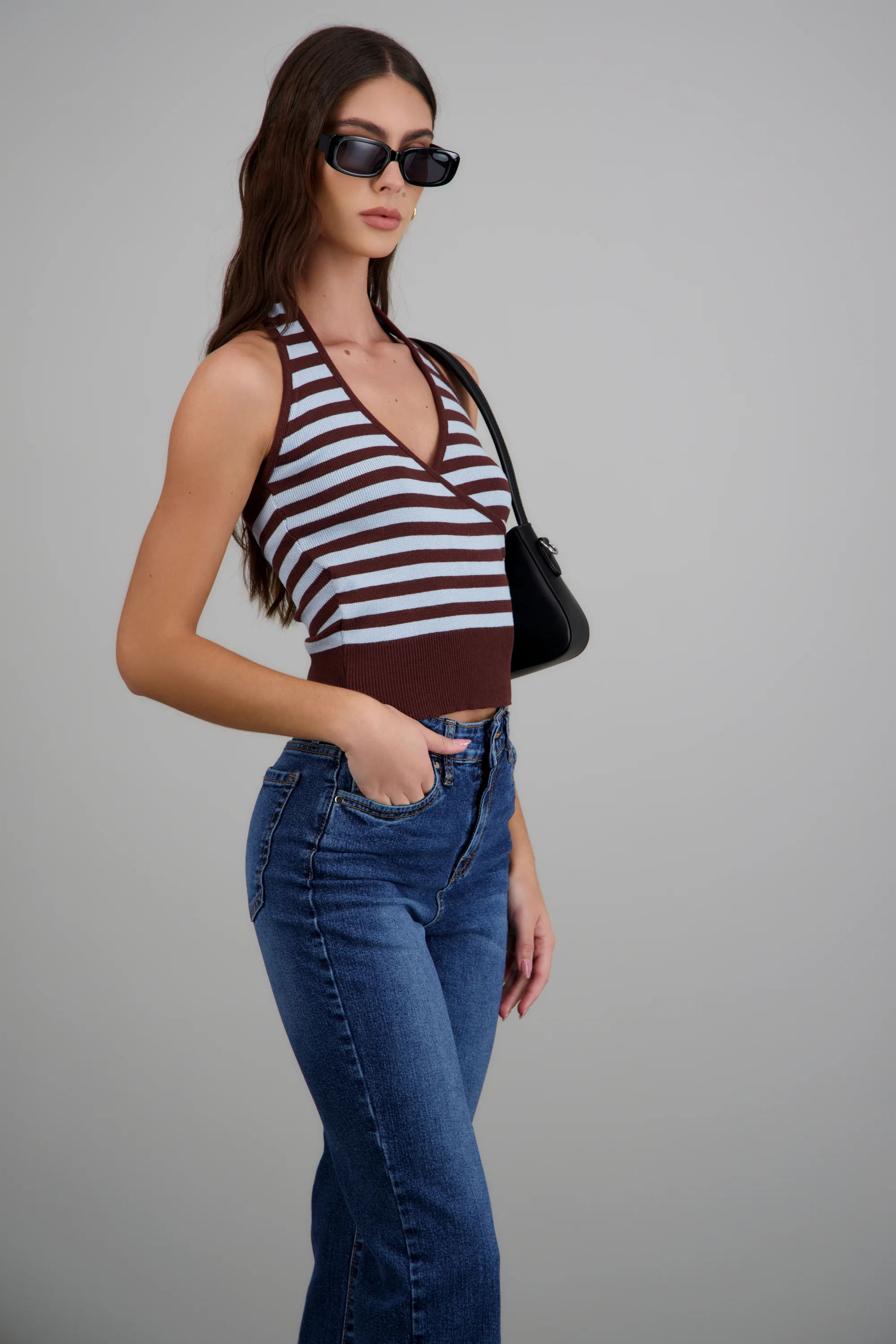 Top halter cruce rayas - Image 2
