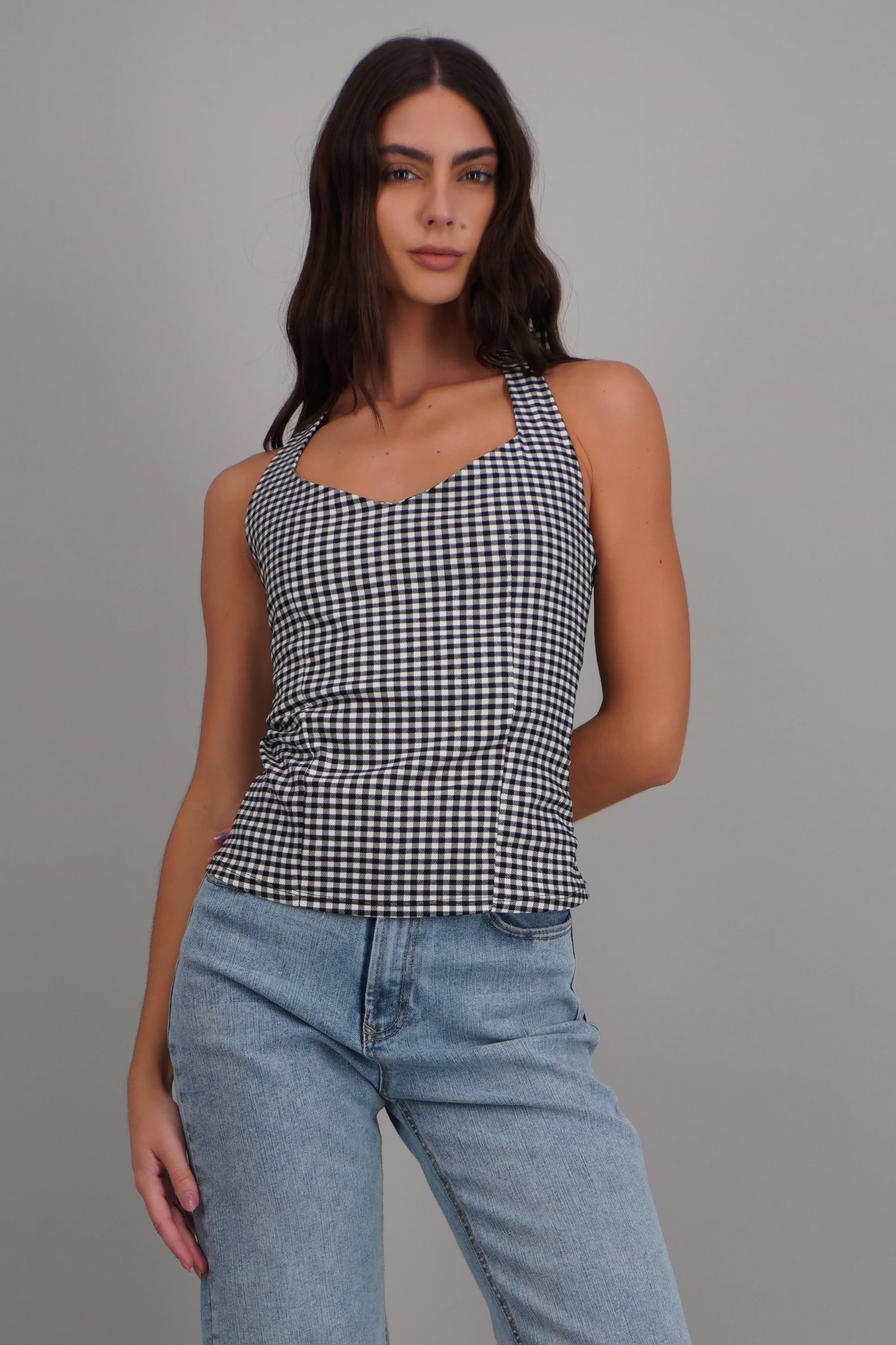 Top halter de cuadros - Image 2