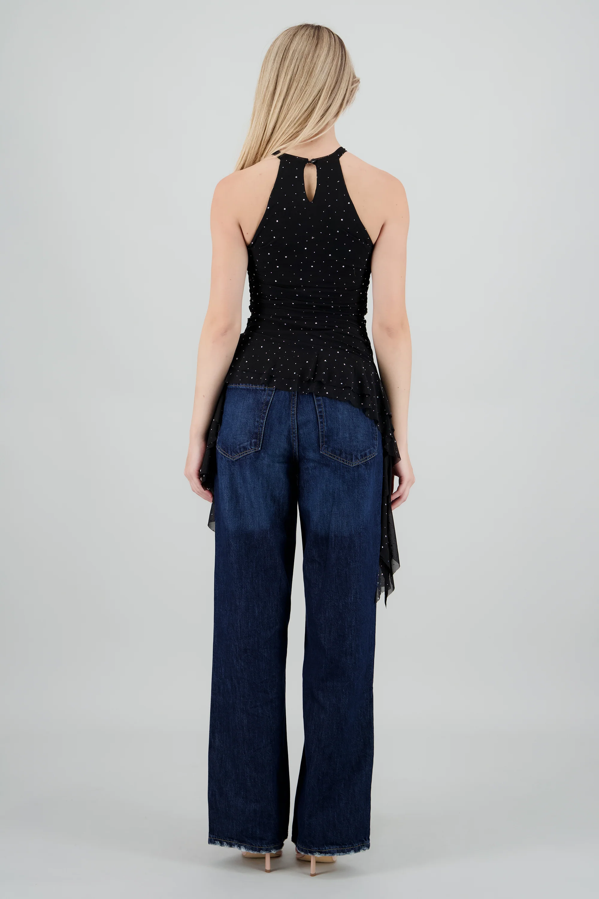 Top halter drapeado brillos - Image 4