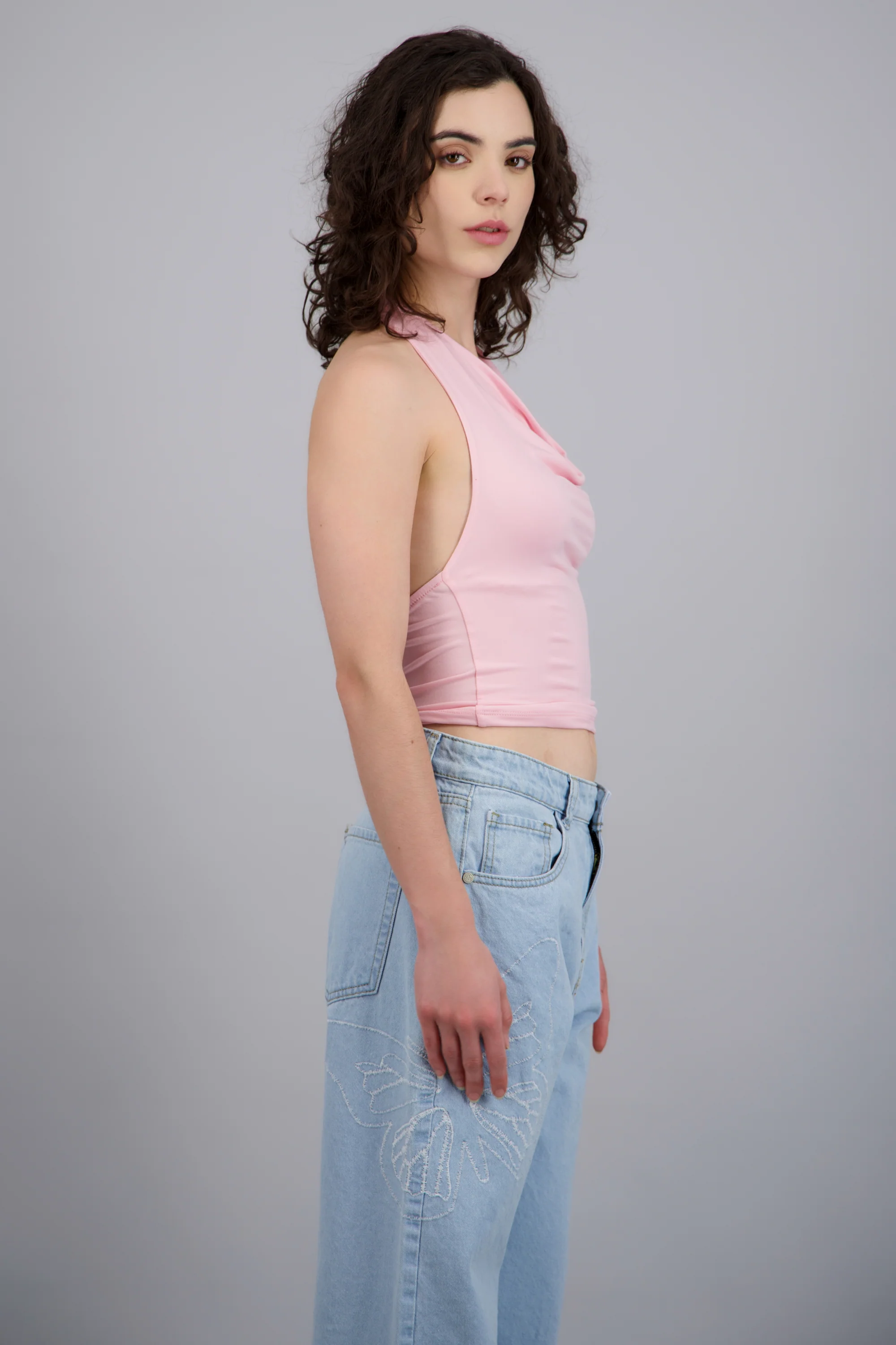 Top halter escote cascada - Image 2
