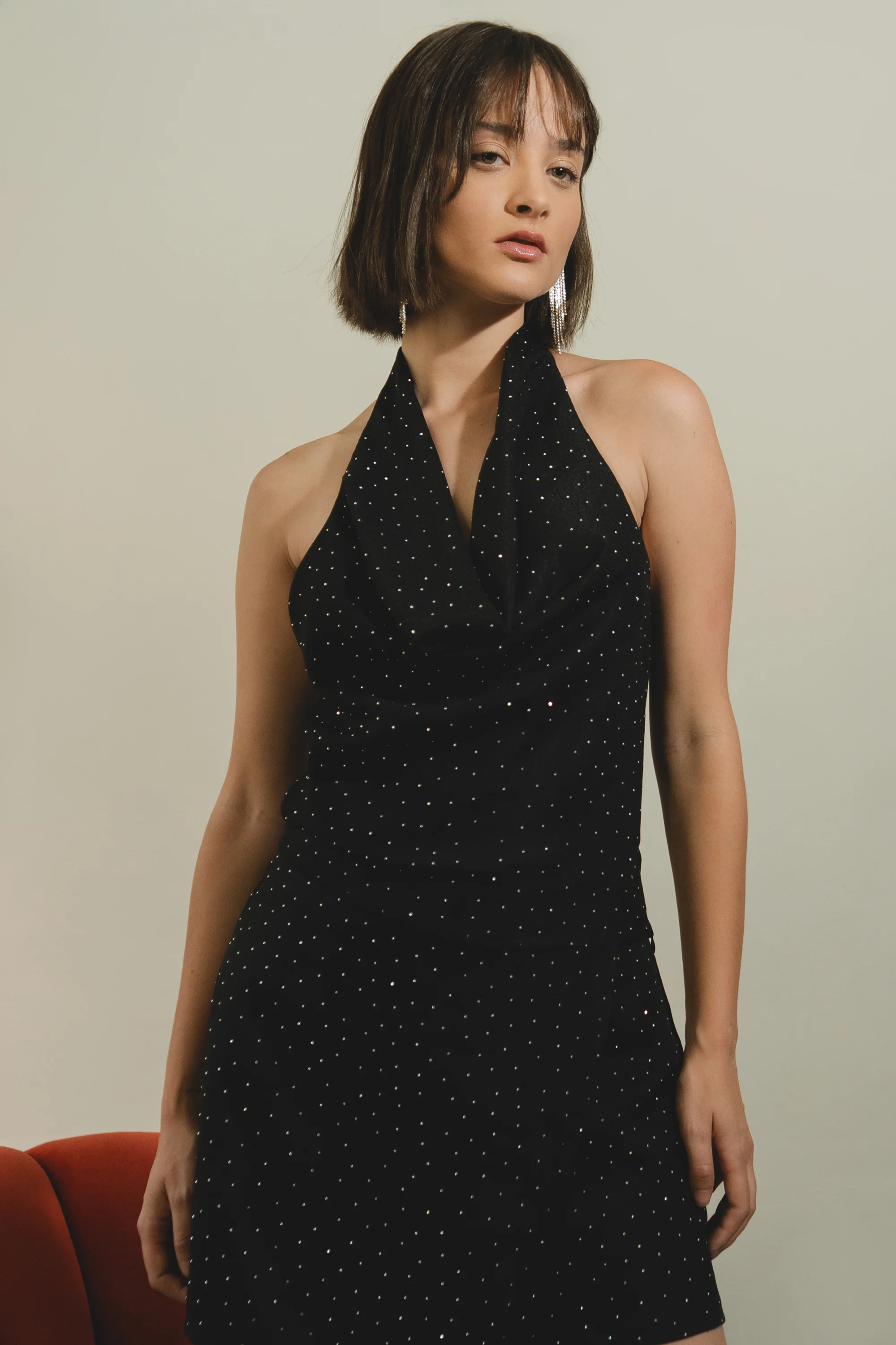 top halter minimal detalle brillos