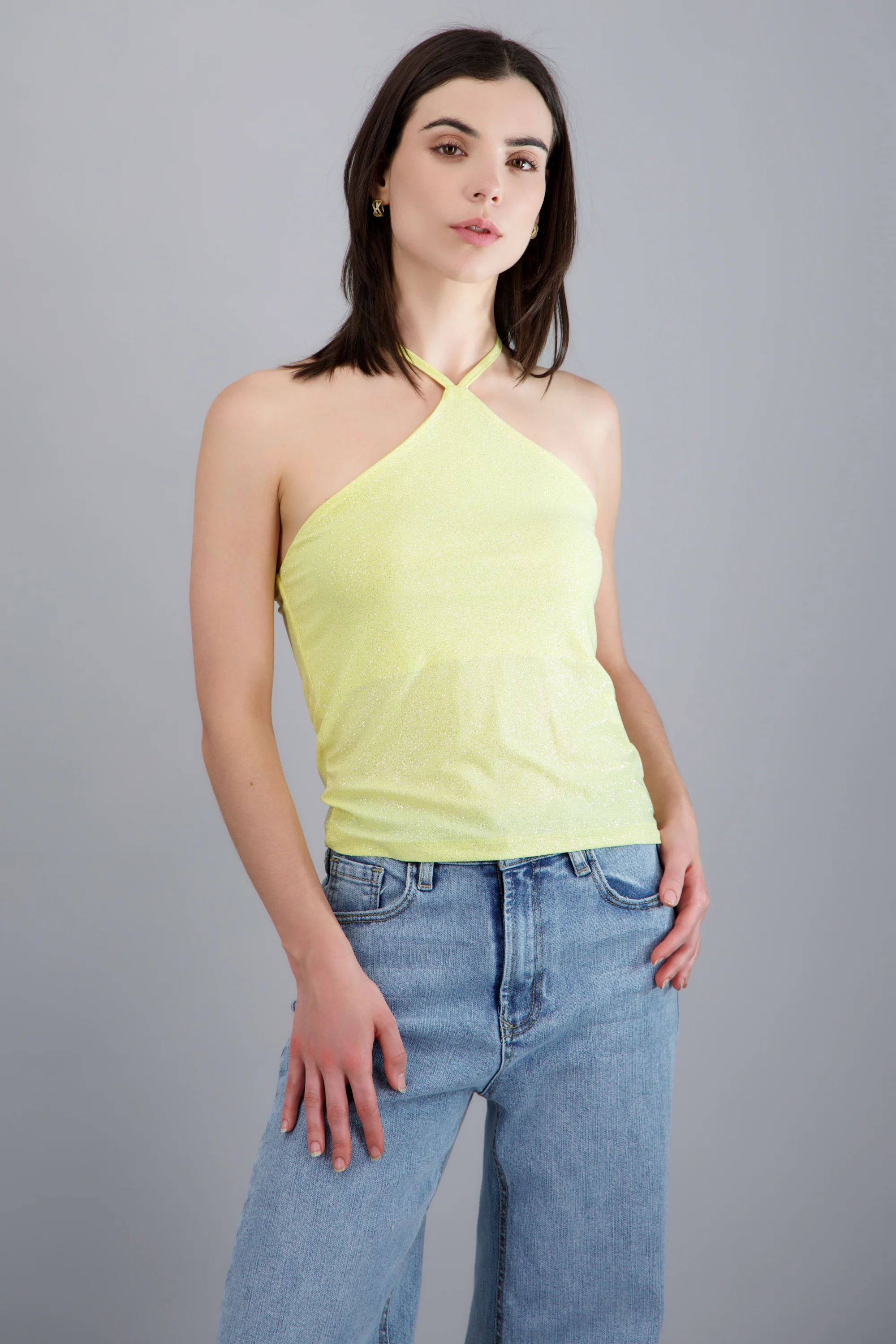 Top halter sin mangas detalle brillos - Image 2