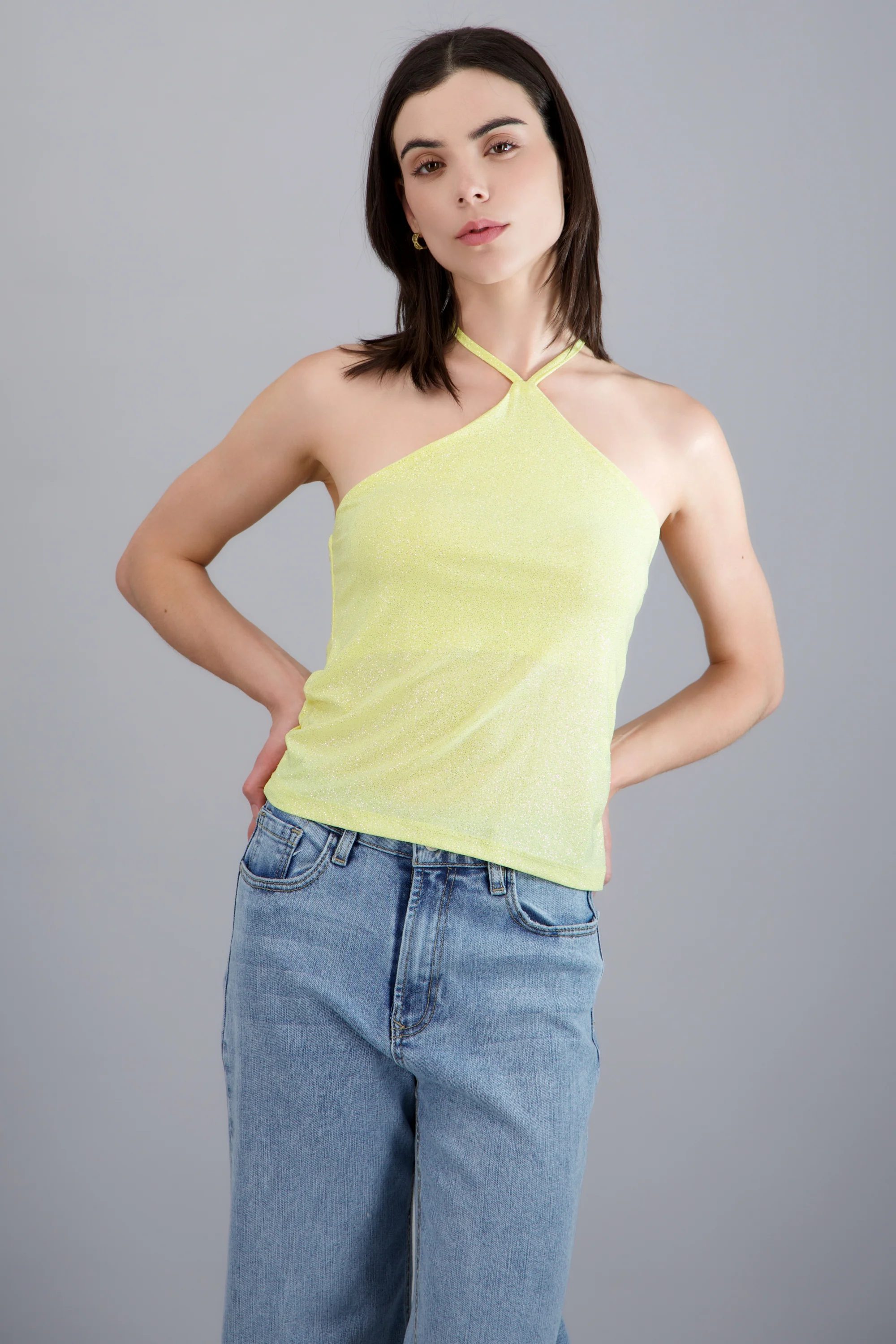 Top halter sin mangas detalle brillos - Image 3
