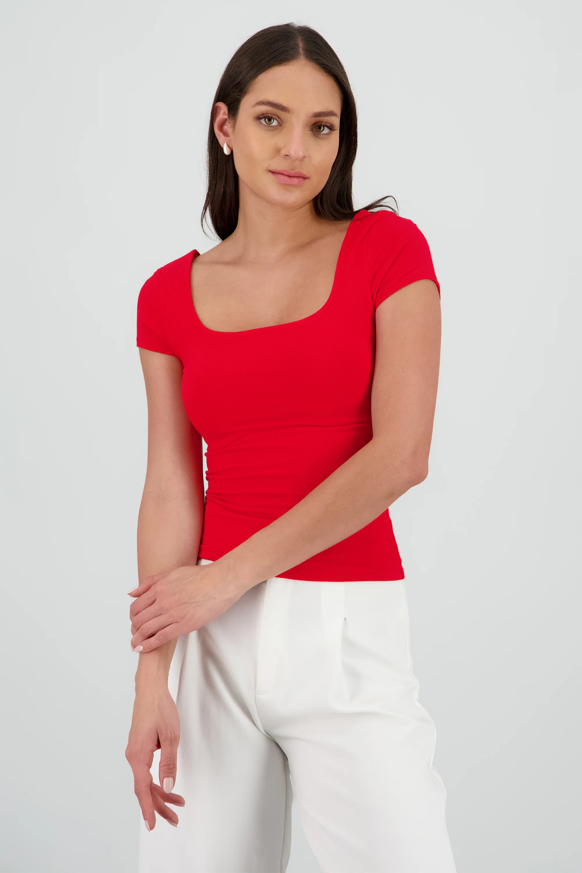 Top liso escote cuadrado rib - Image 2
