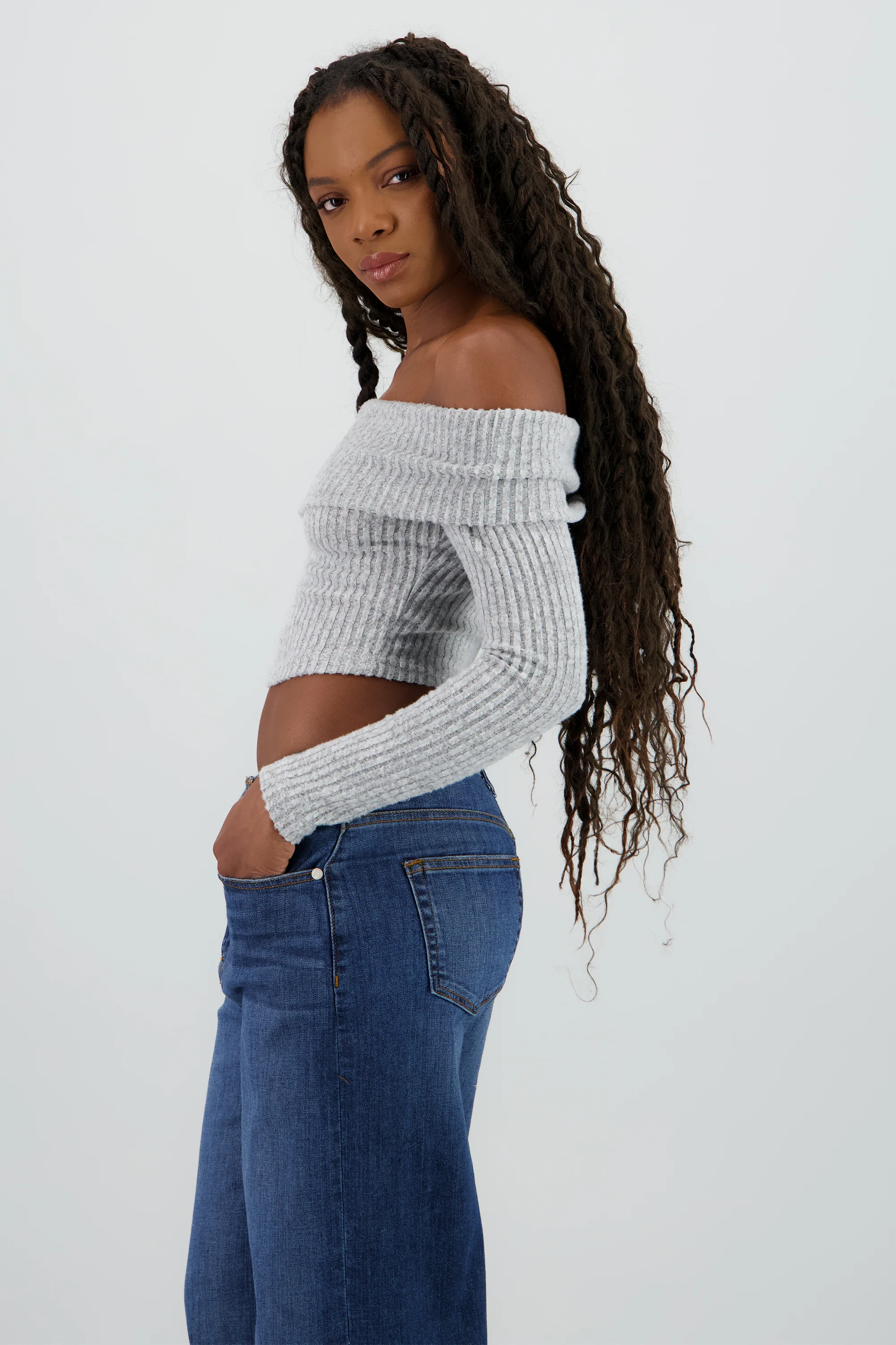 Top off shoulder liso tipo rib - Image 3