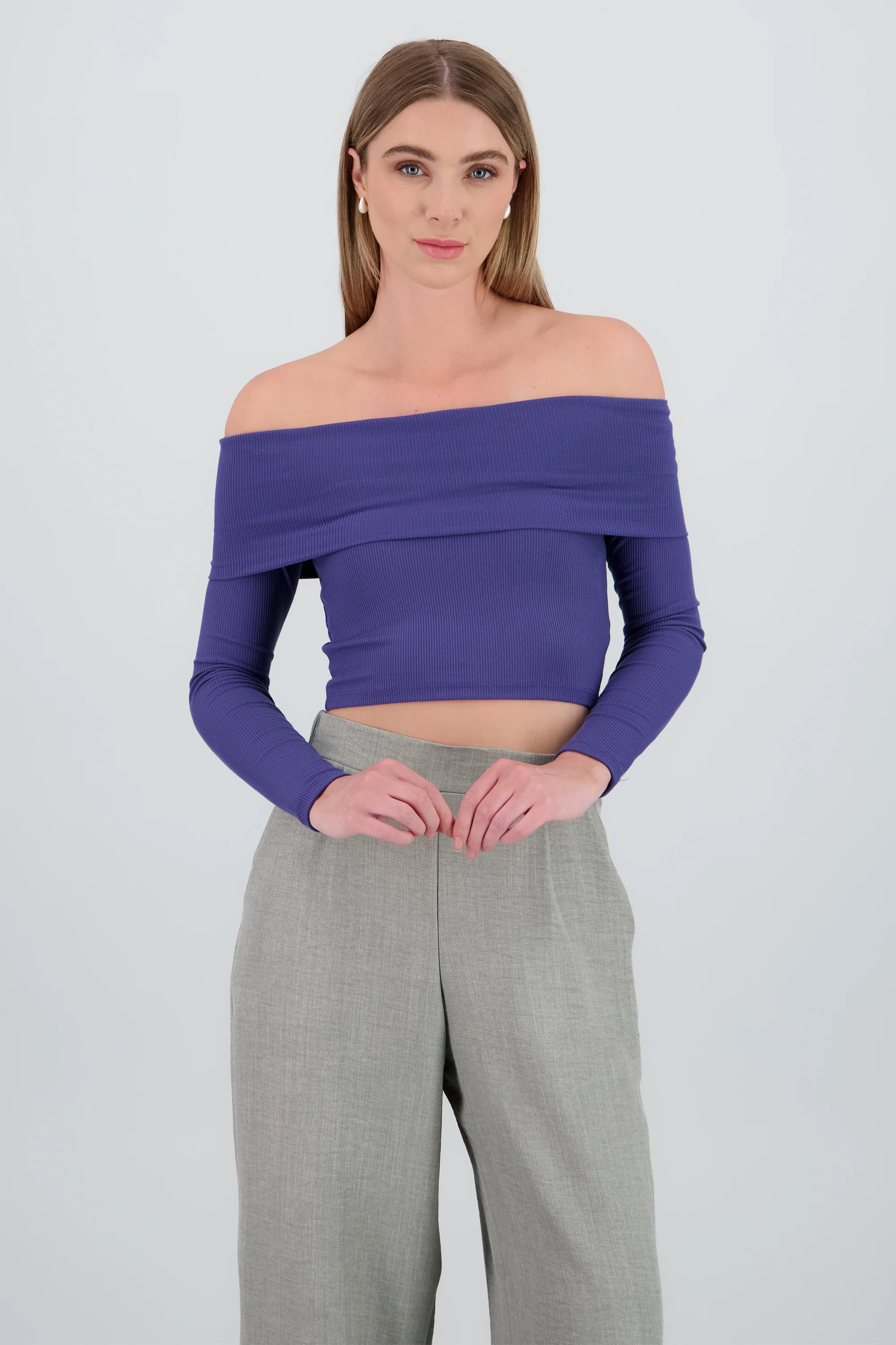 TOP OFF SHOULDER M/L RIB