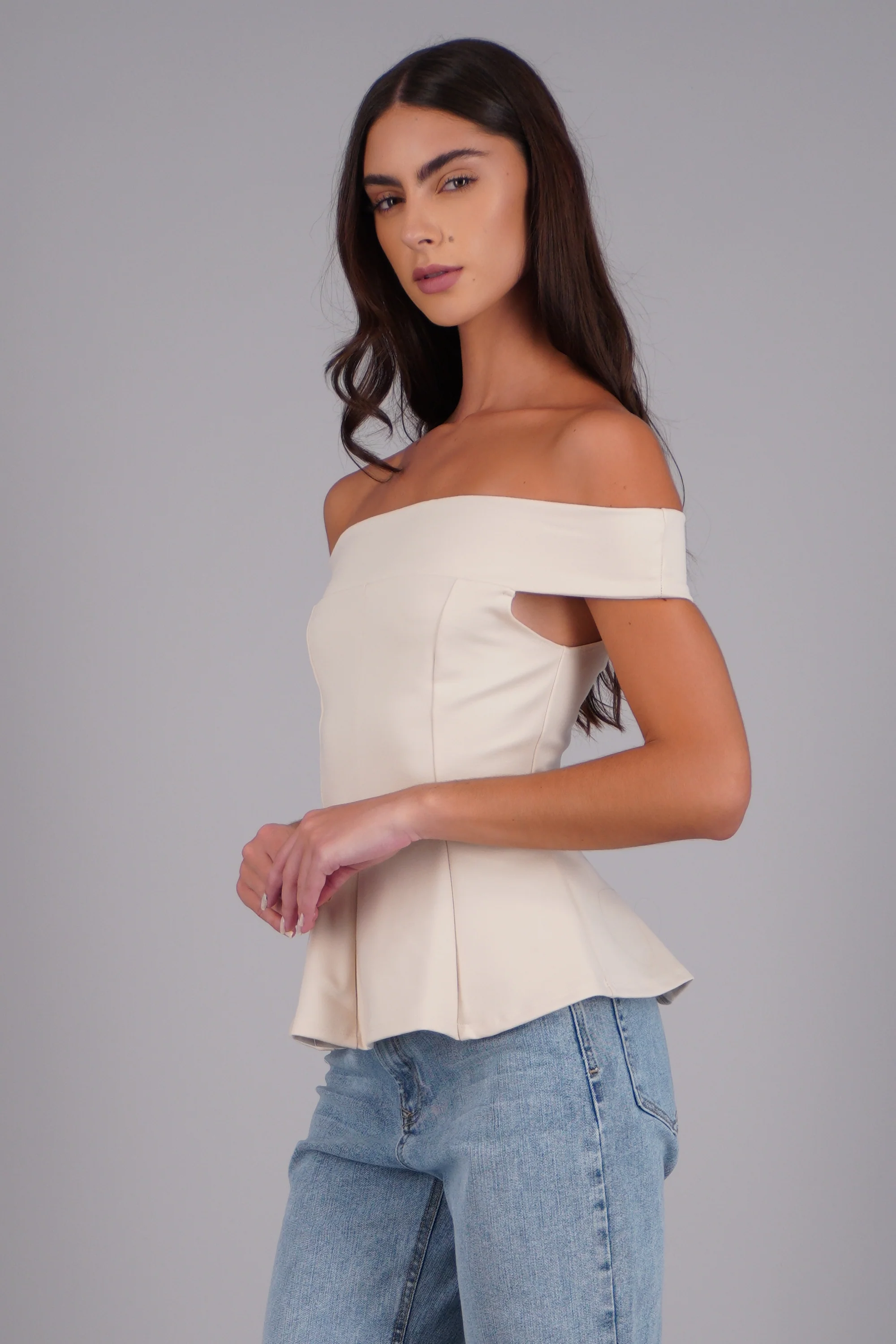 Top off shoulder peplum - Image 2