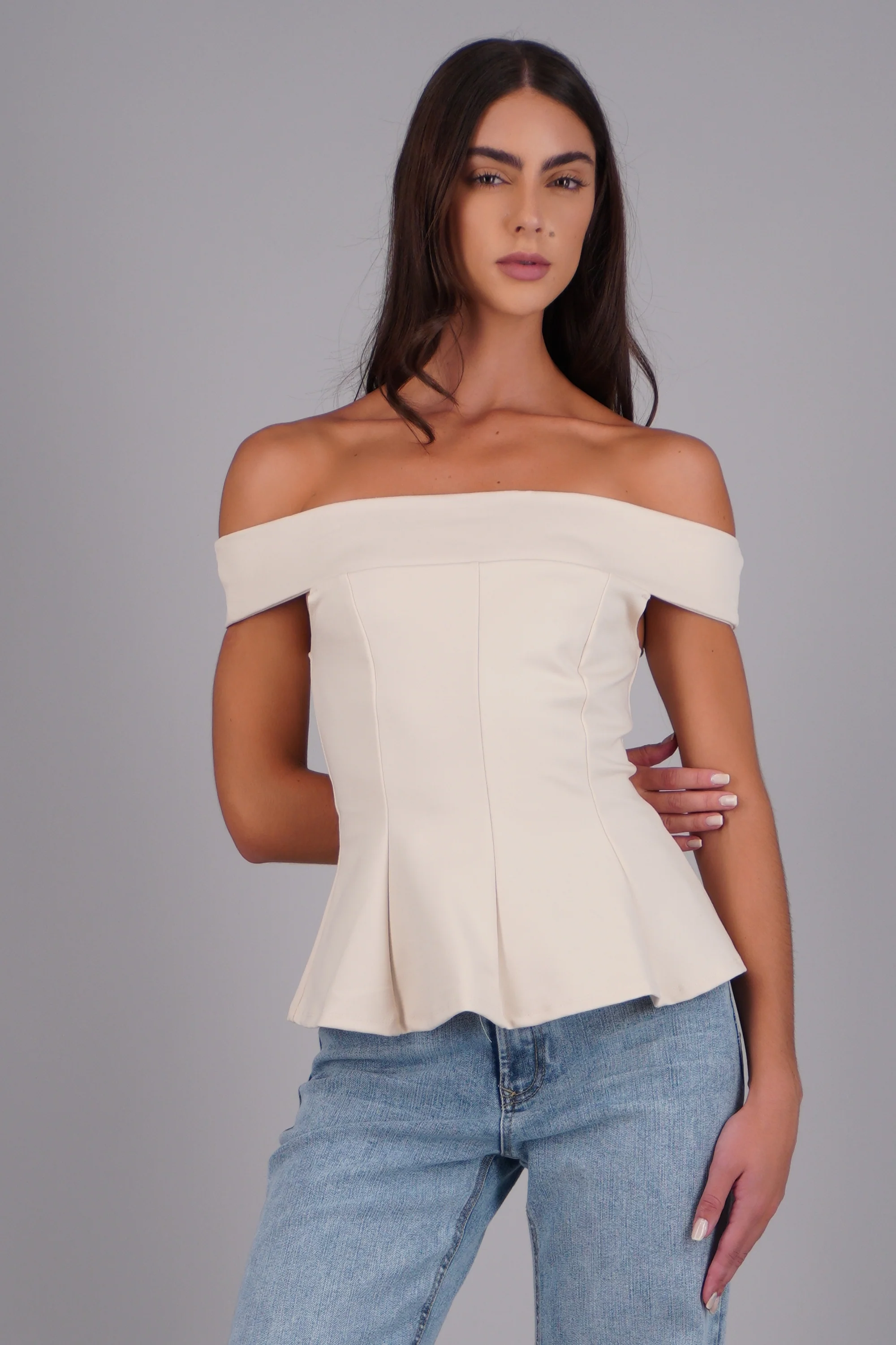 Top off shoulder peplum - Image 3