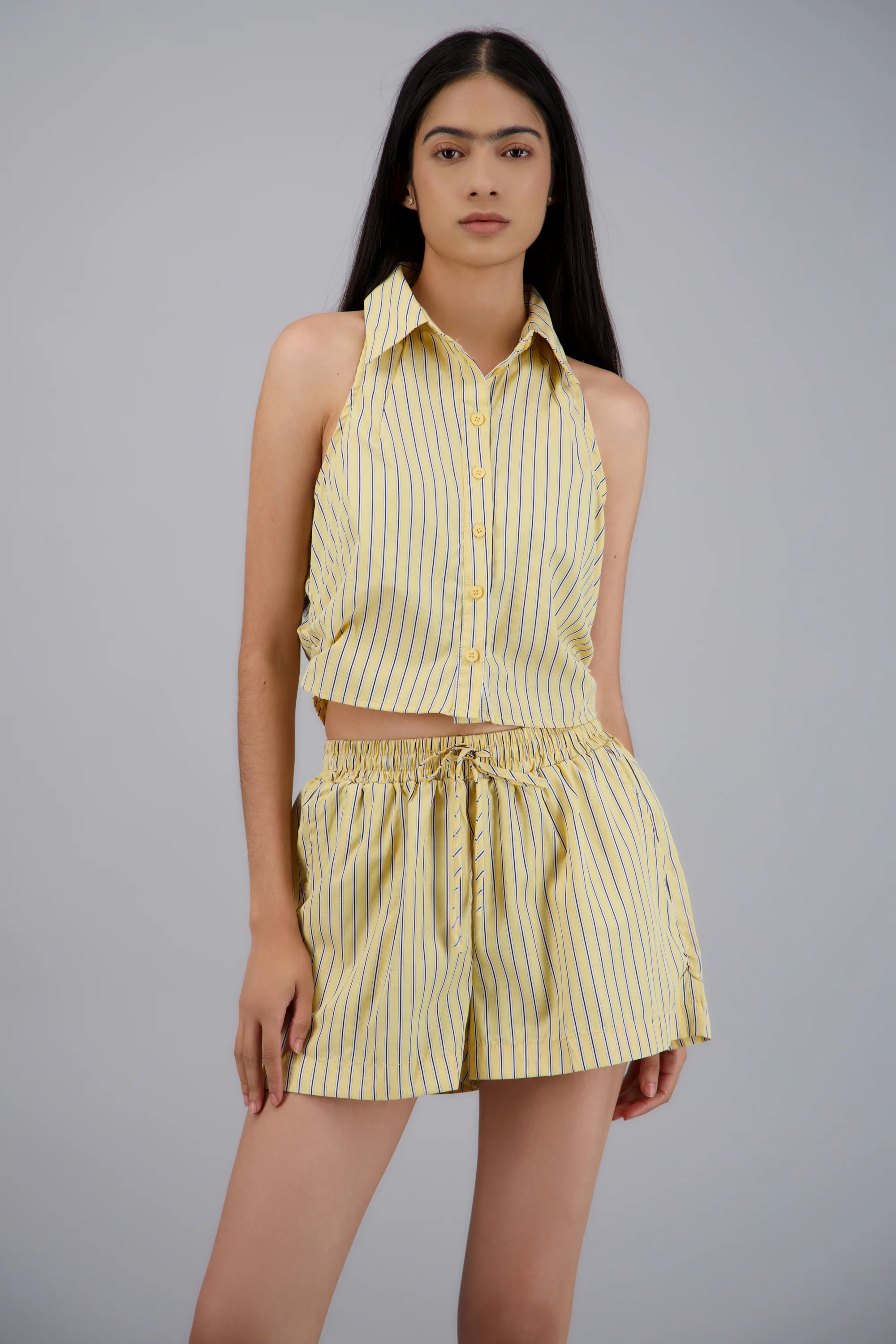 Top rayas cuello polo