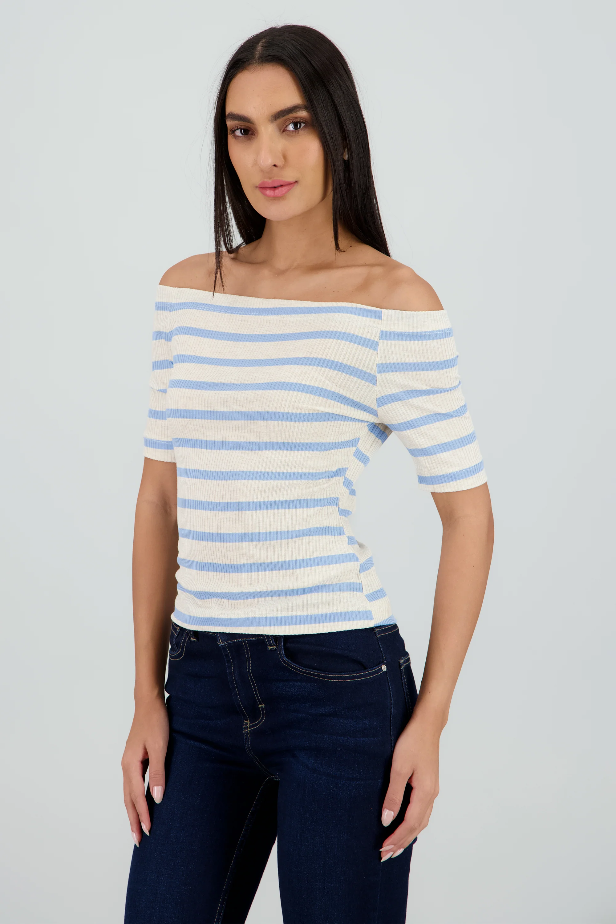 Top rib off shoulder rayas - Image 3