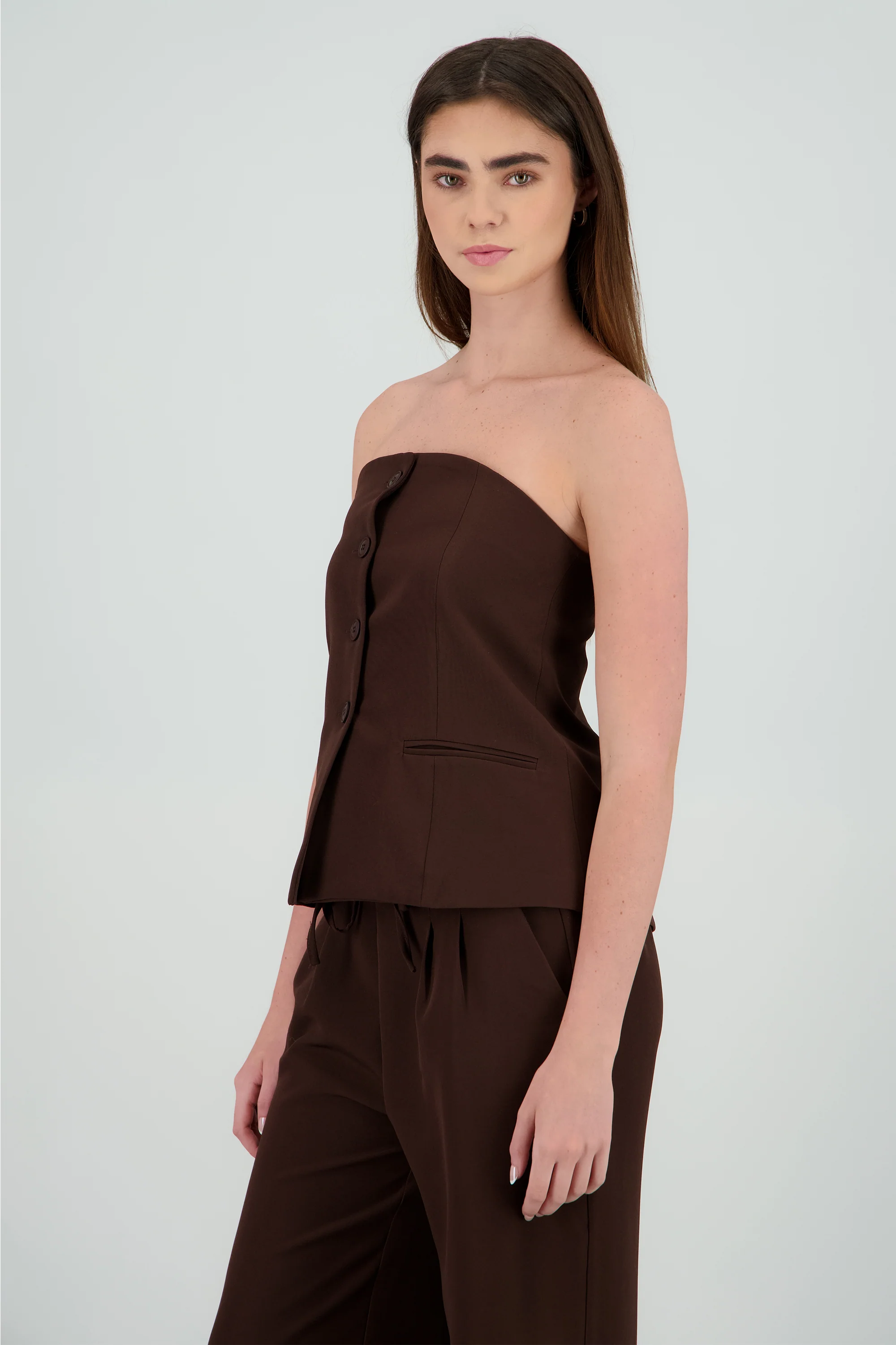 Top sastre strapless botones - Image 3