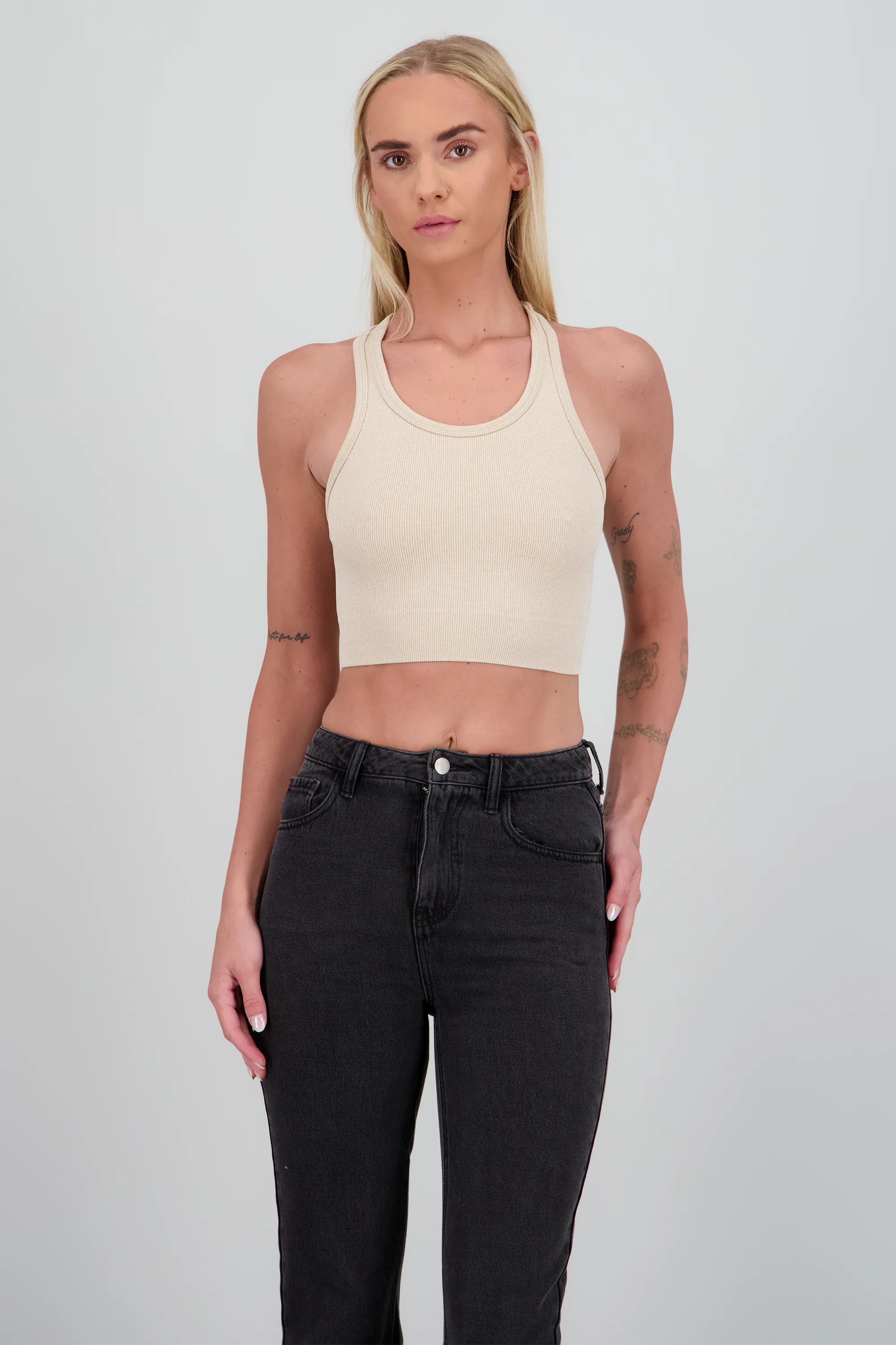 Top seamless cuello redondo