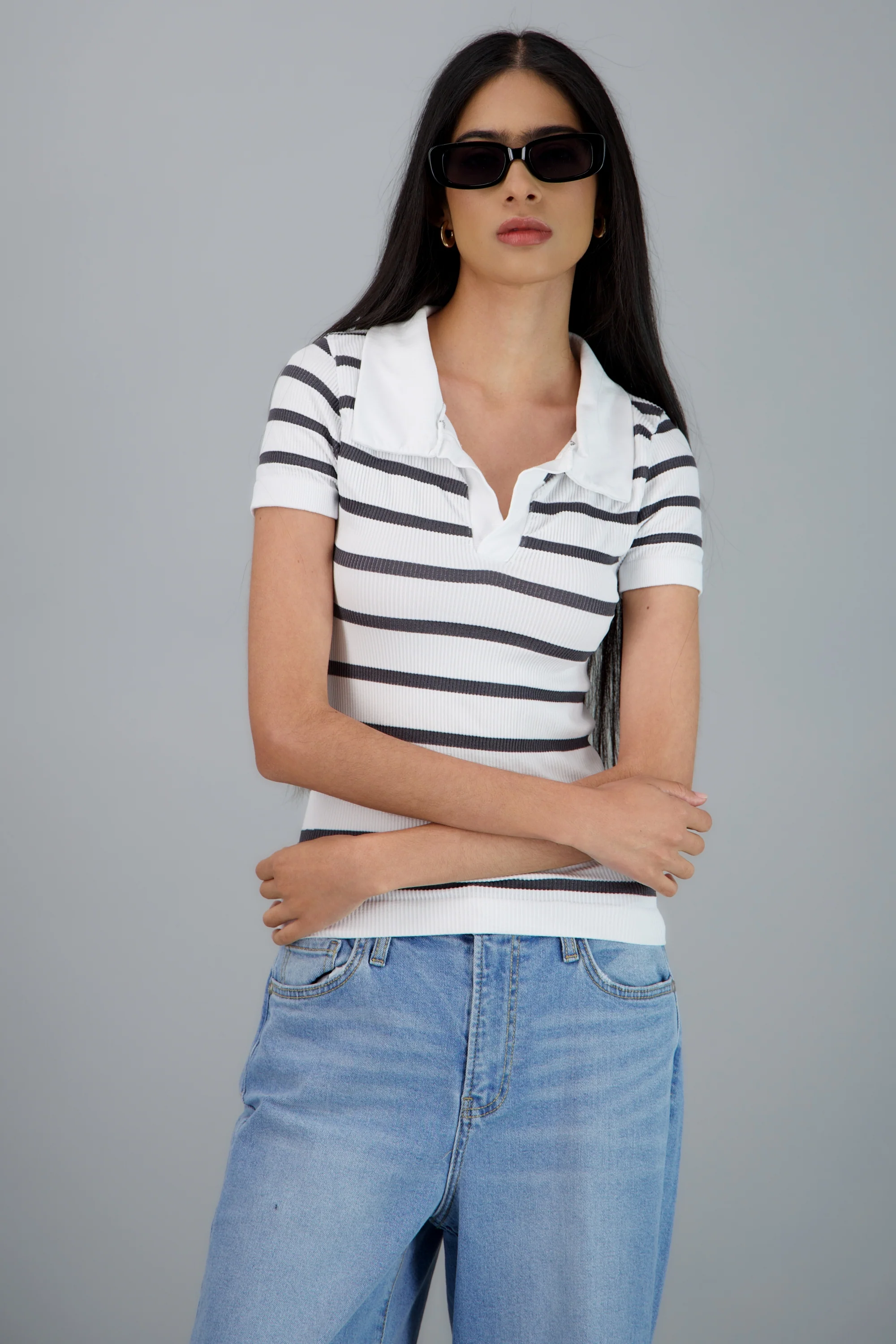 Top seamless rayas cuello polo - Image 2