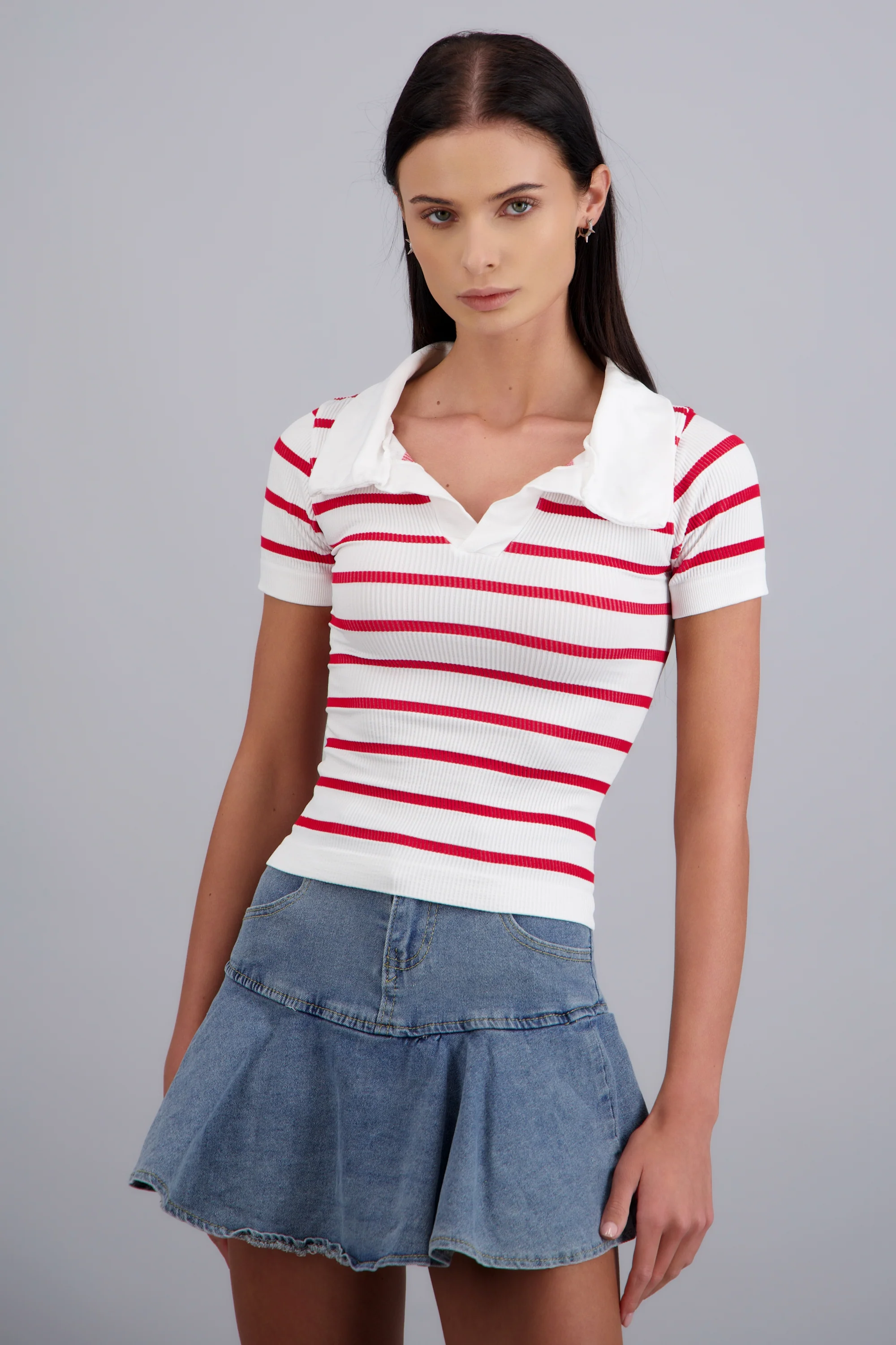 Top seamless rayas cuello polo - Image 2