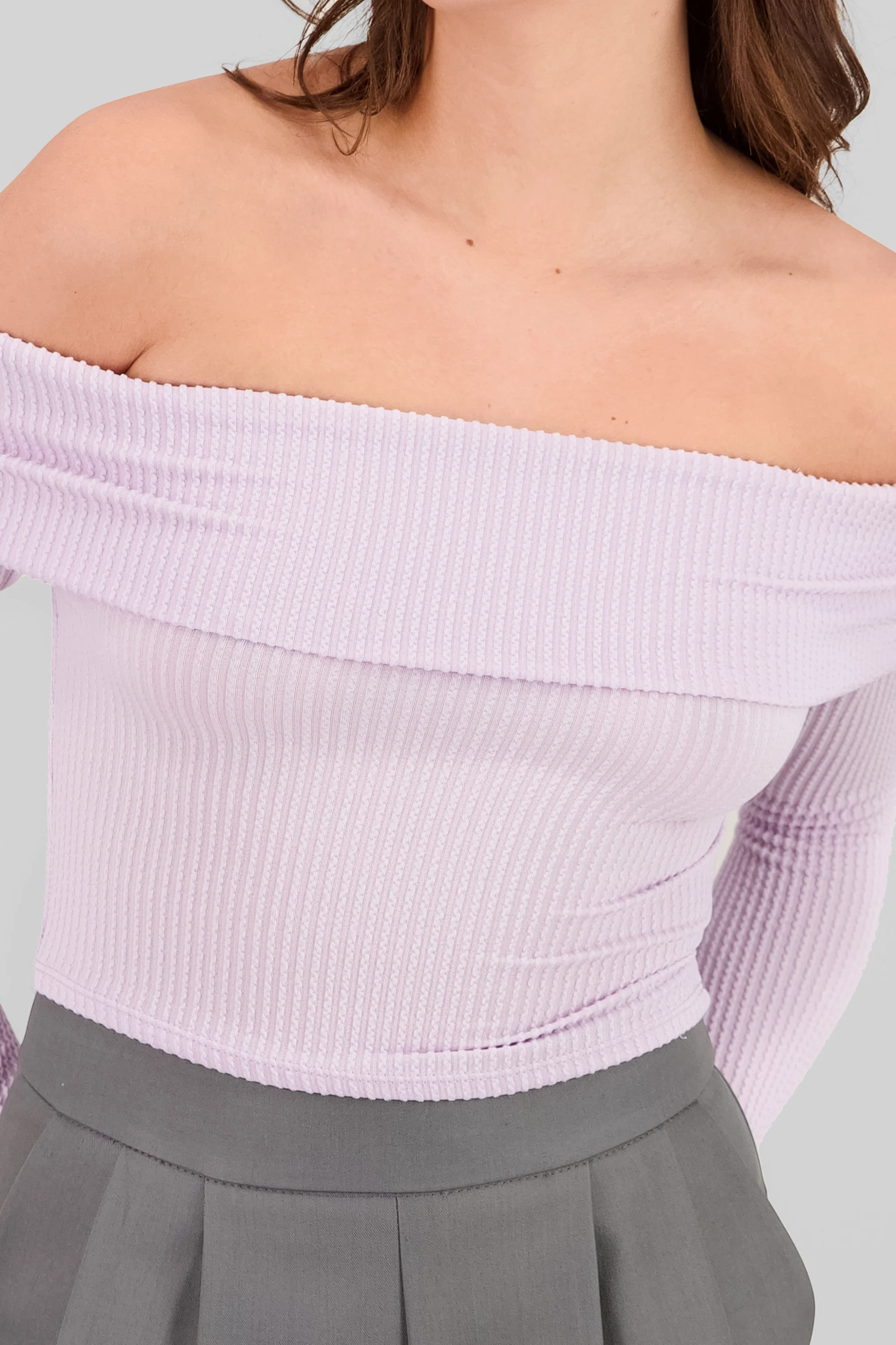 Top Sin Hombros Textura Rib - Image 5