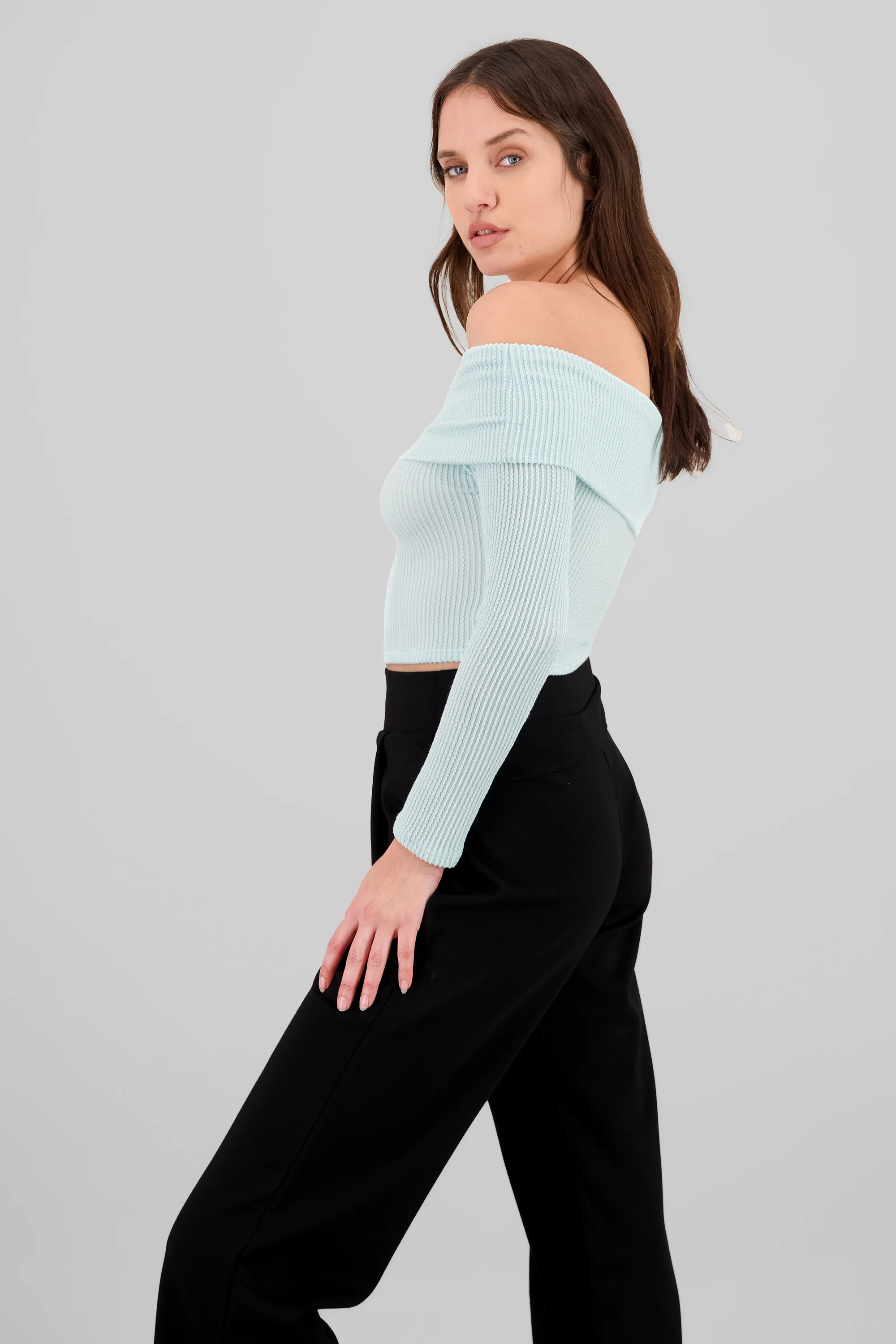 Top Sin Hombros Textura Rib - Image 3
