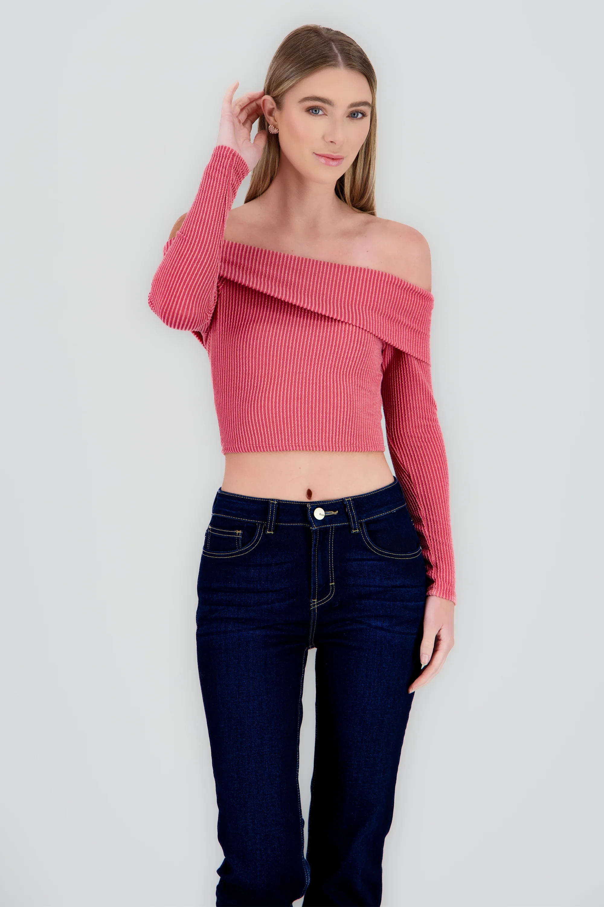 Top Sin Hombros Textura Rib - Image 2