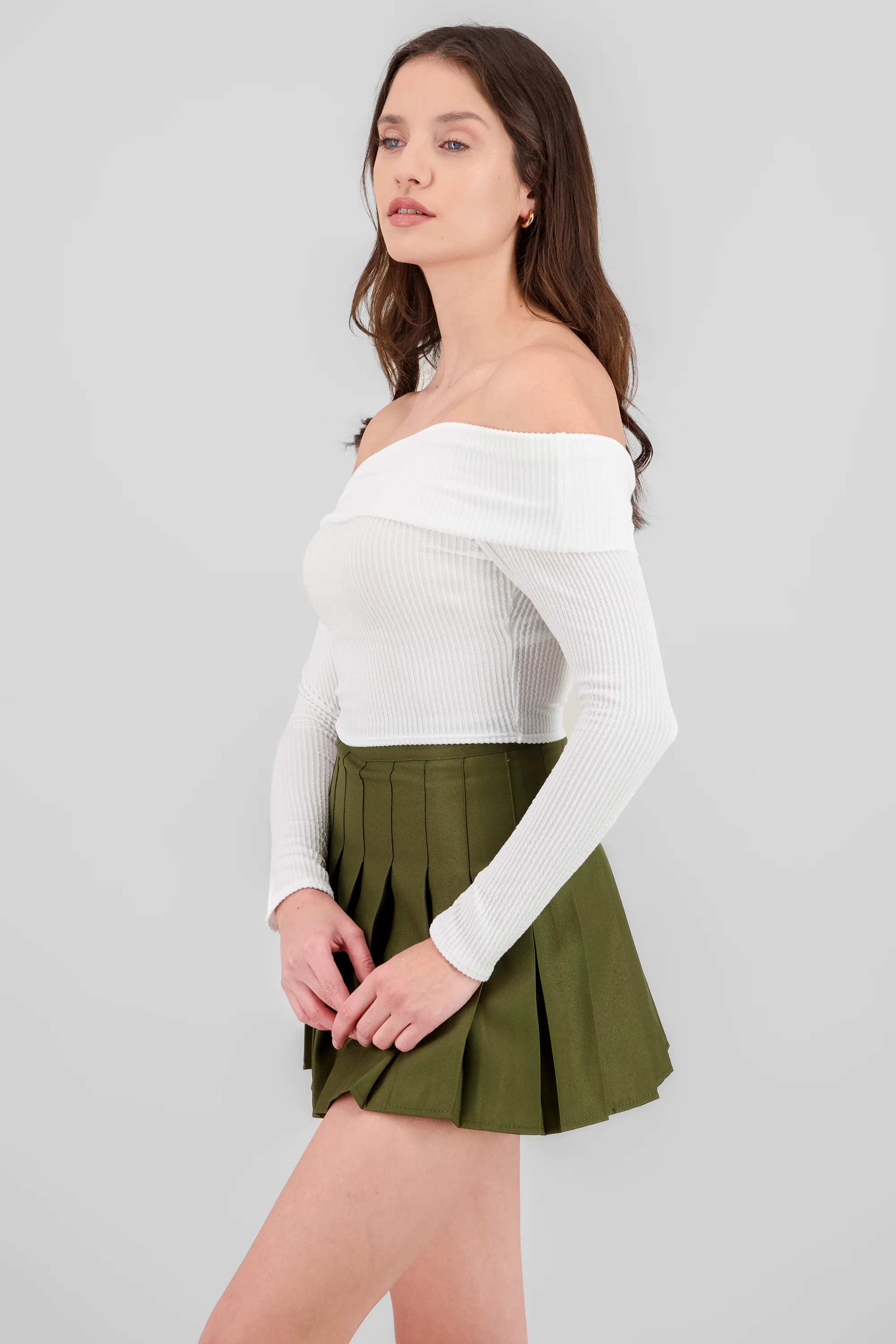 Top Sin Hombros Textura Rib - Image 3