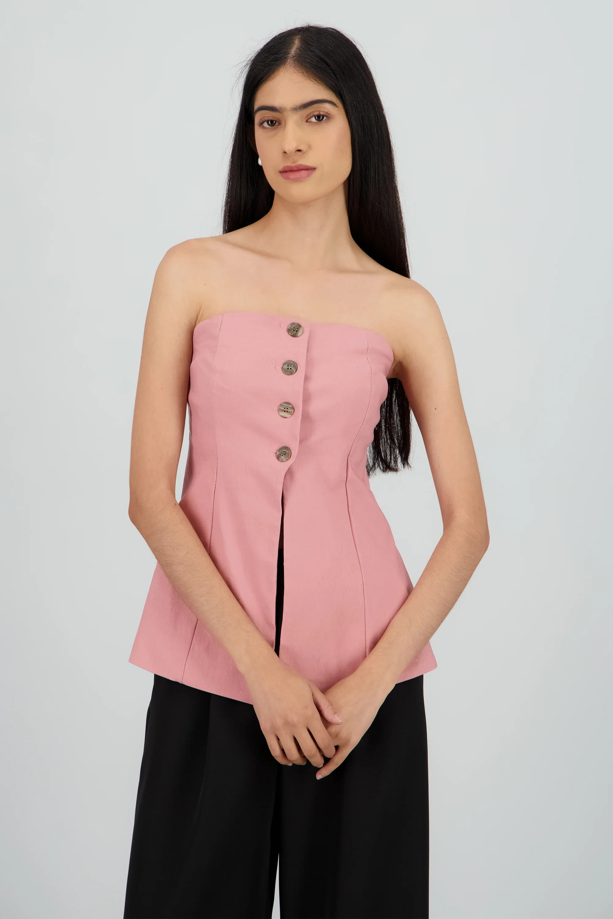 Top strapless detalle botones - Image 2