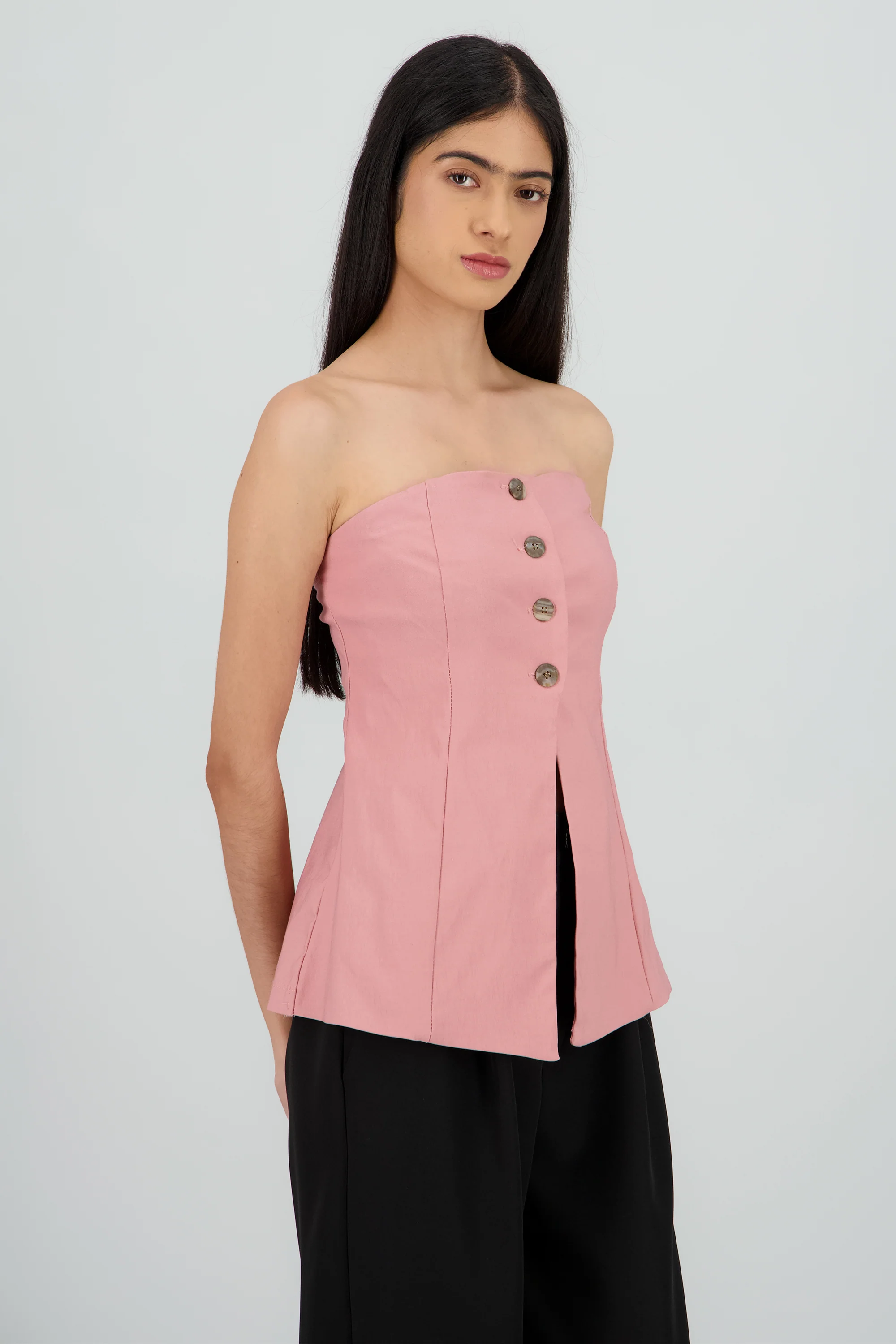 Top strapless detalle botones - Image 3