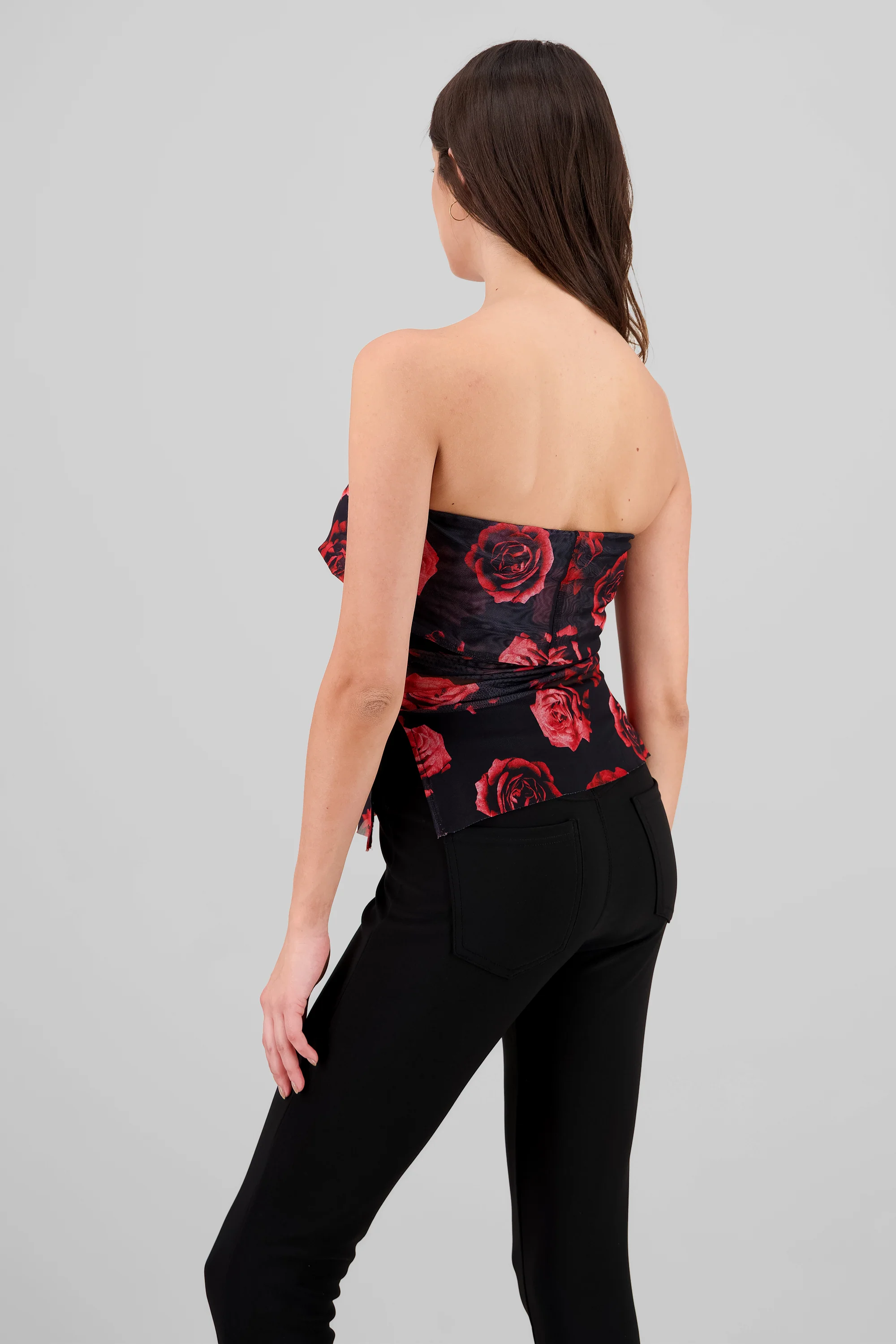 Top strapless mesh flores - Image 4